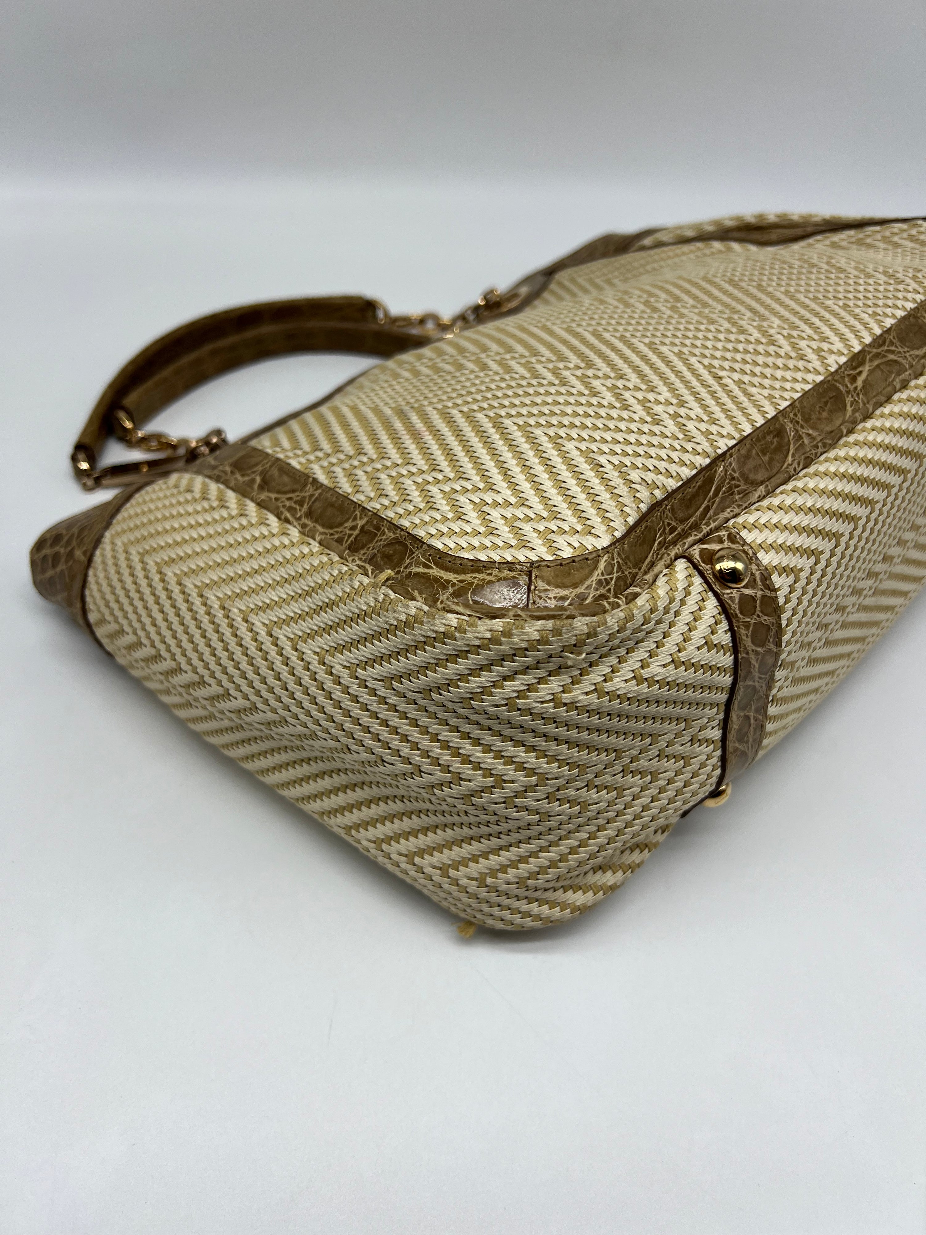 Ferragamo Tote Rafia e Coccodrillo