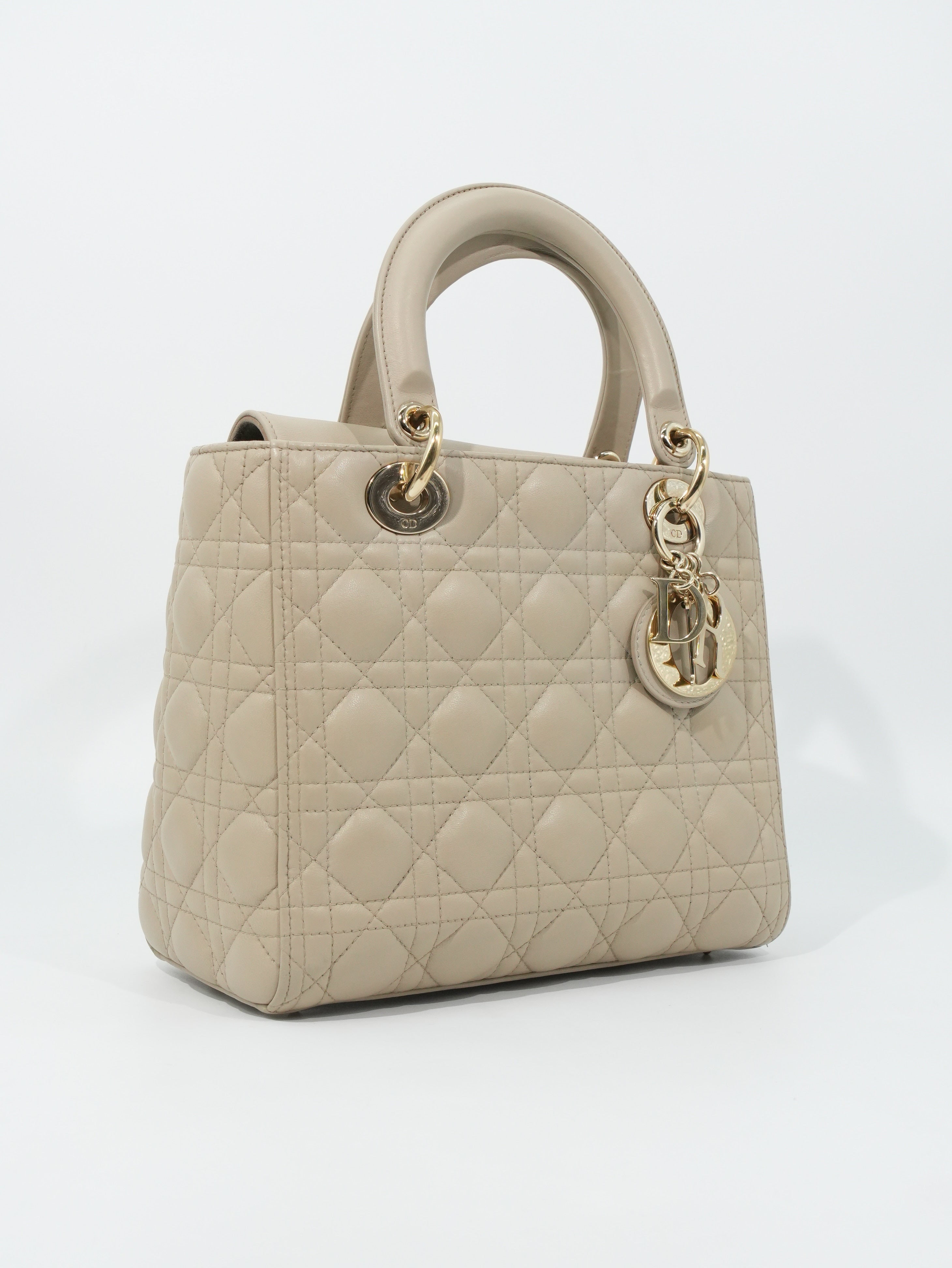 Lady Dior Media in Pelle