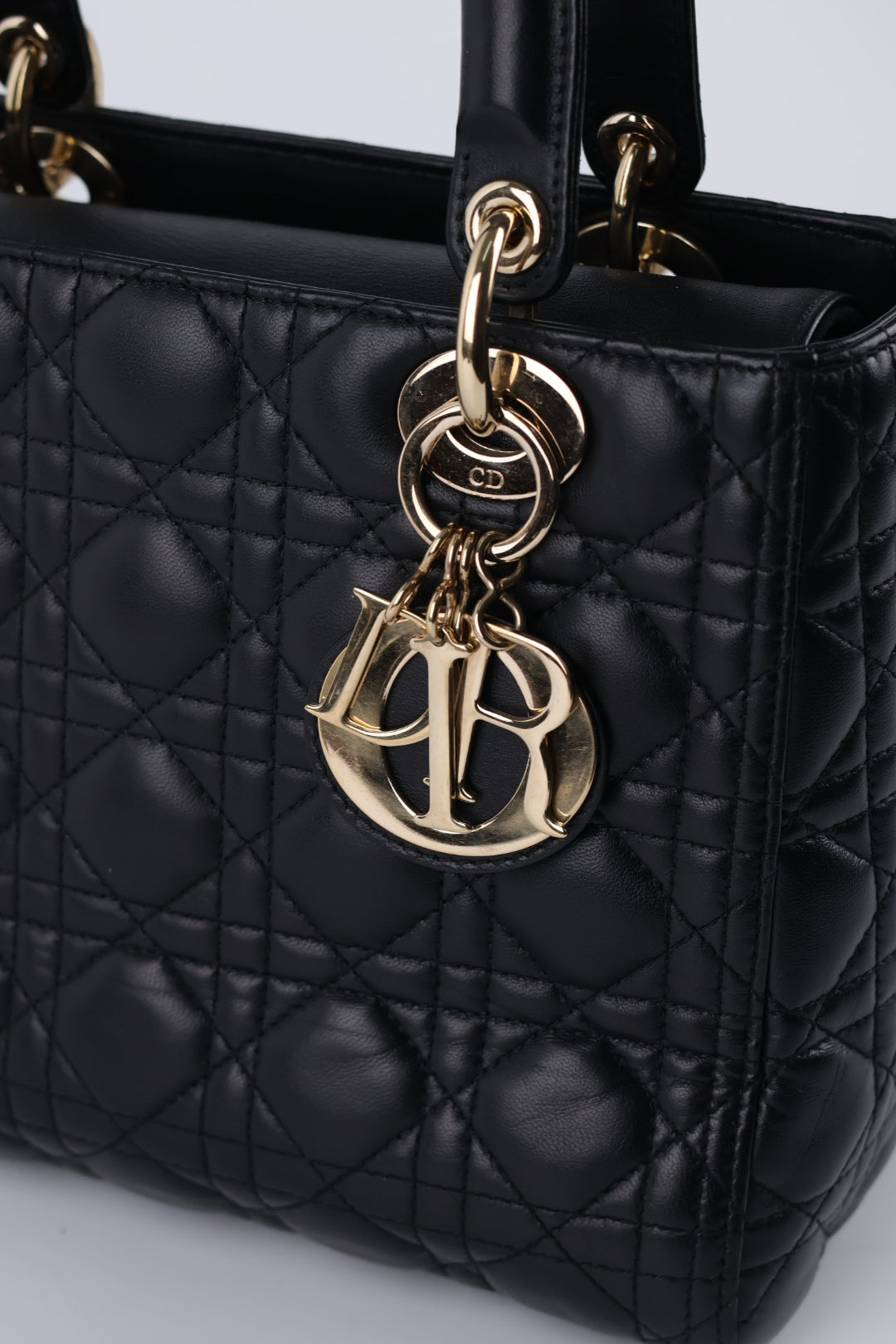 Lady Dior Media in Pelle