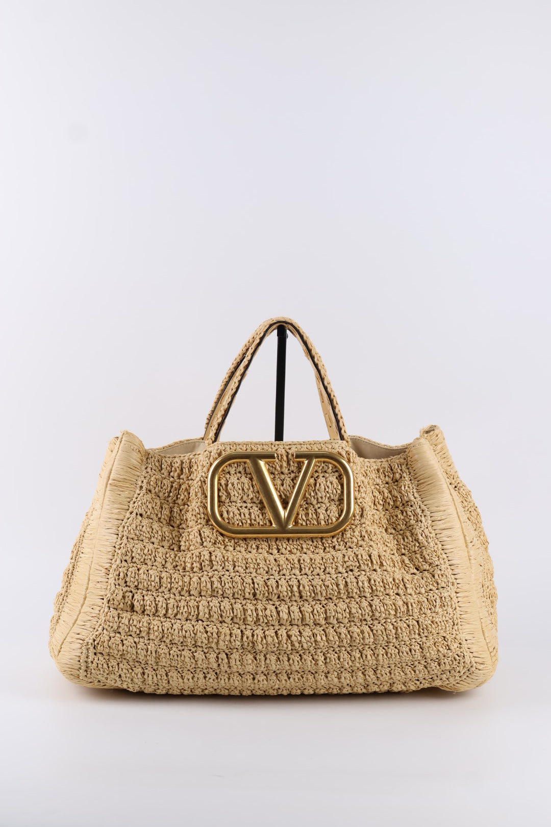 Valentino Tote V Logo Rafia