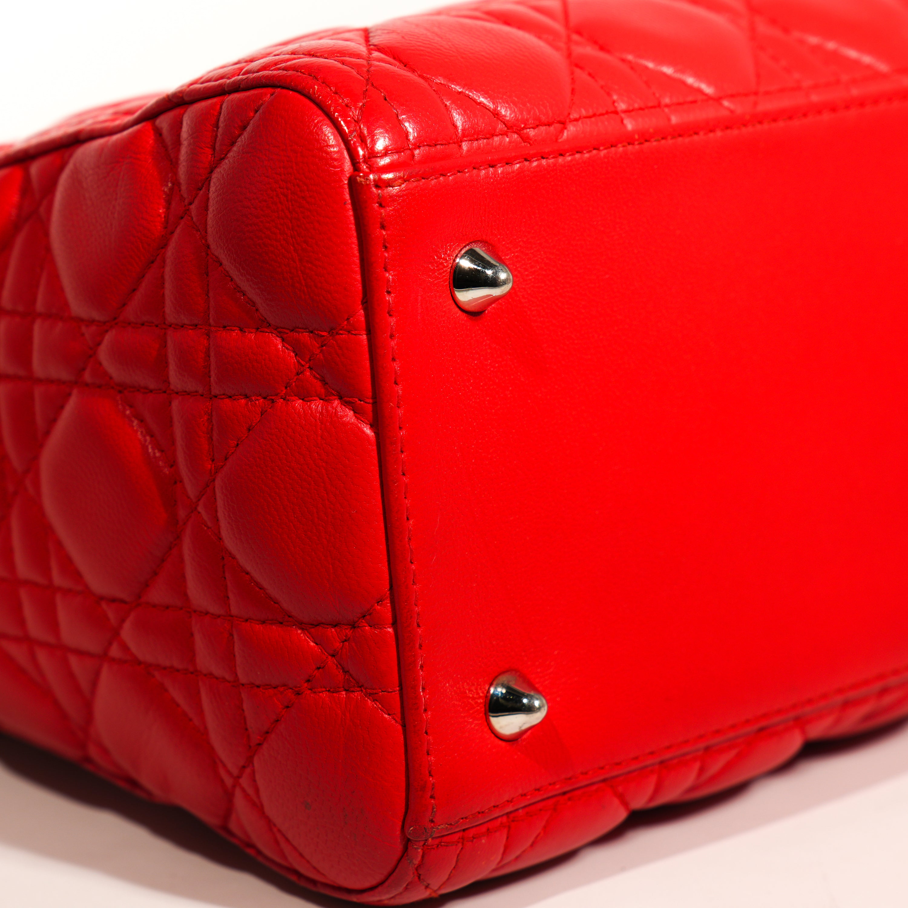 Lady Dior Media in Pelle