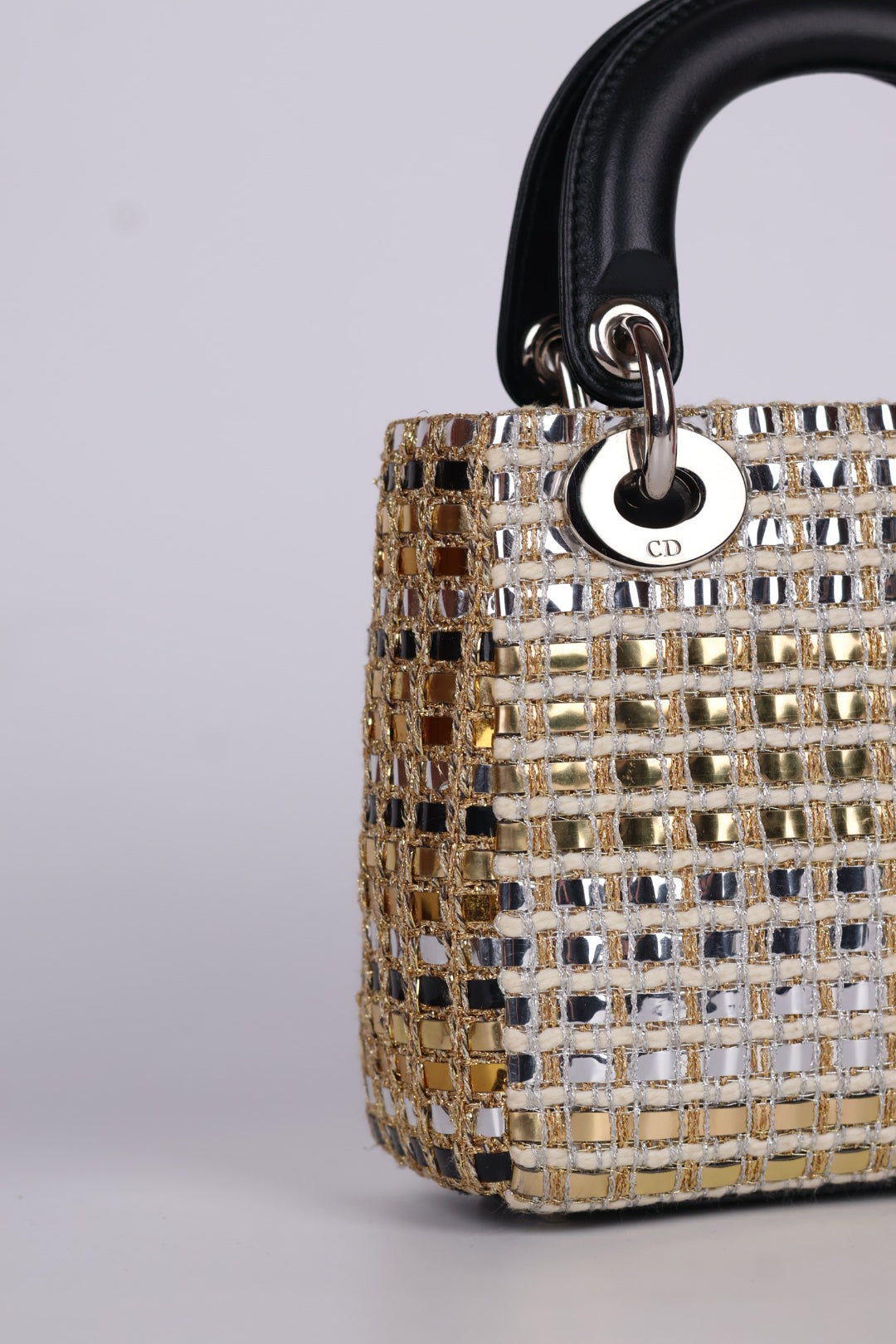 Lady Dior Mini Tweed Metallic