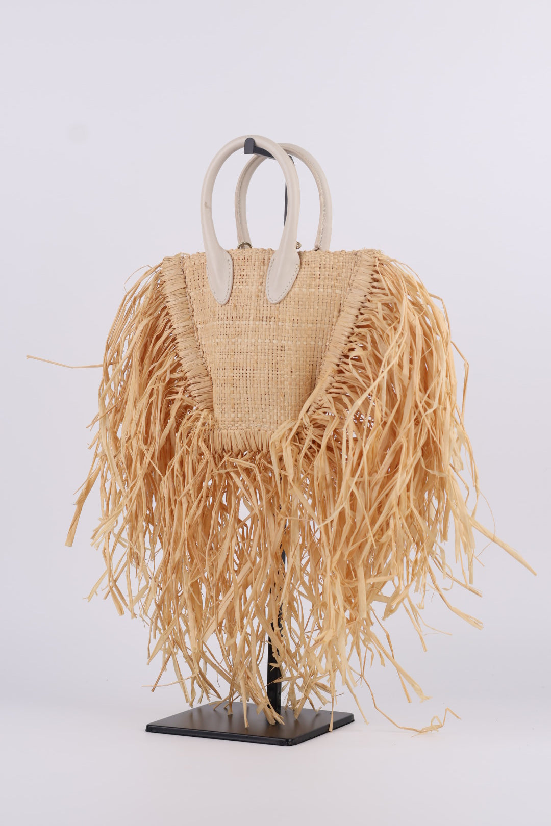 Jacquemus Le Baci Petit Rafia Beige Bianco