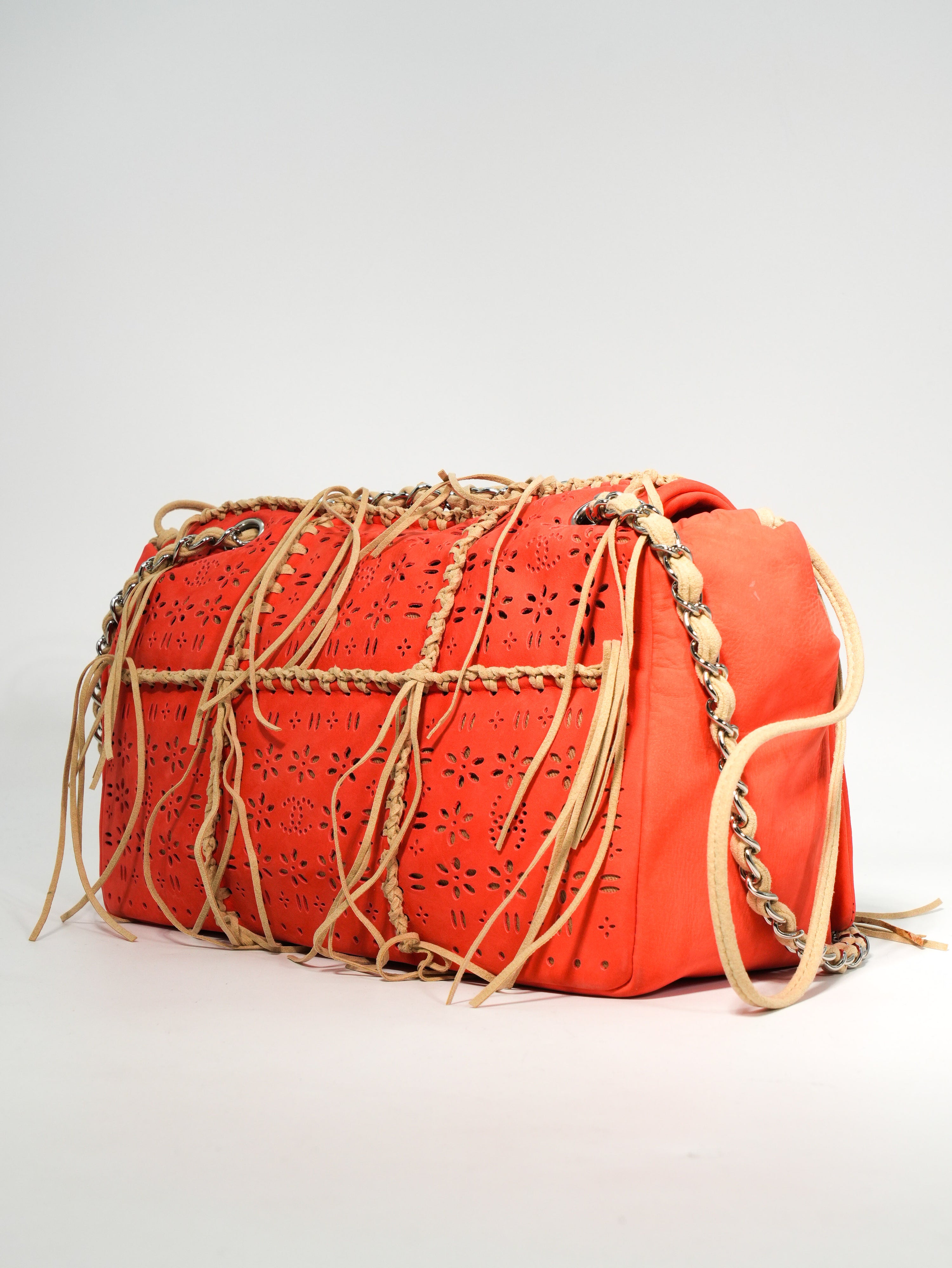 Chanel Fringe Flap Suede