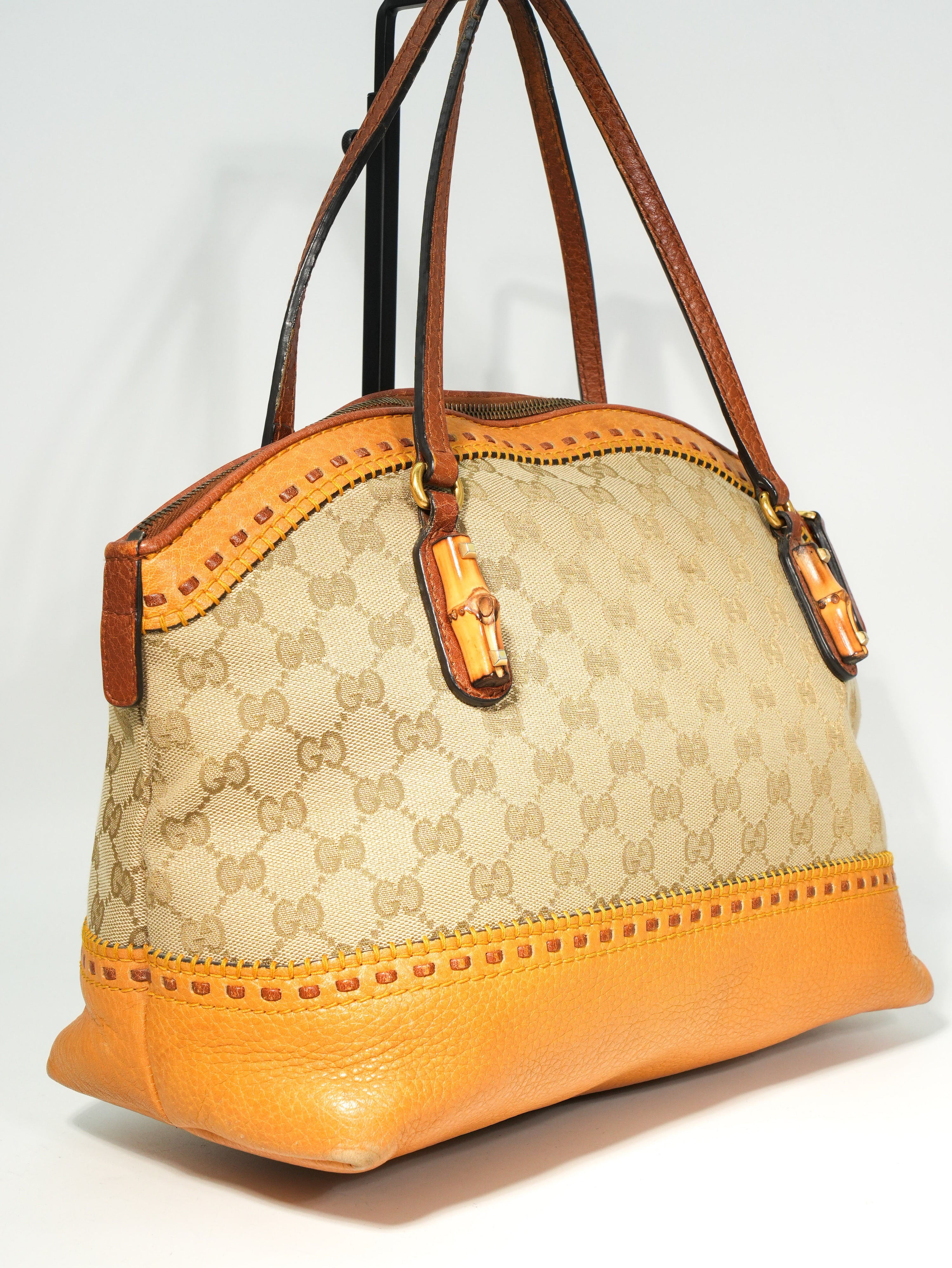 Gucci Tote Bamboo GG Wave