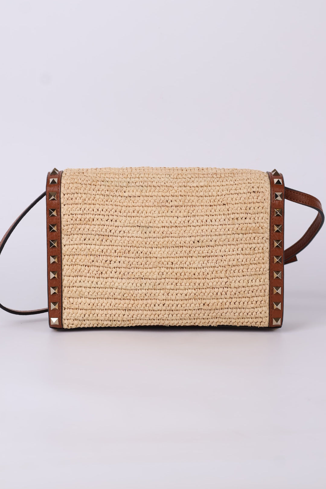 Valentino Rockstud Piccola a Tracolla Rafia