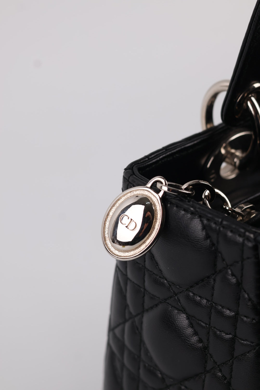 Lady Dior Media in Pelle