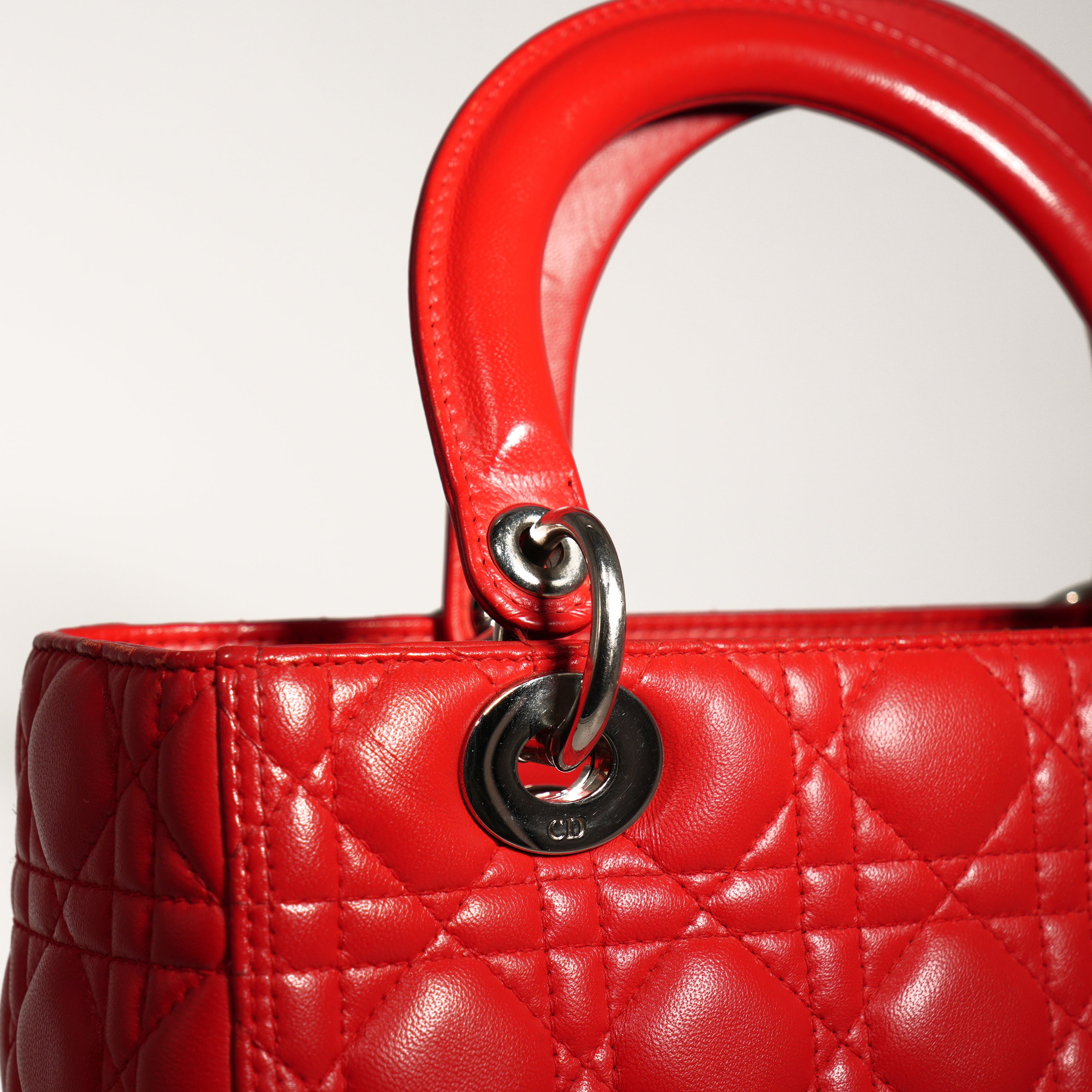 Lady Dior Media in Pelle