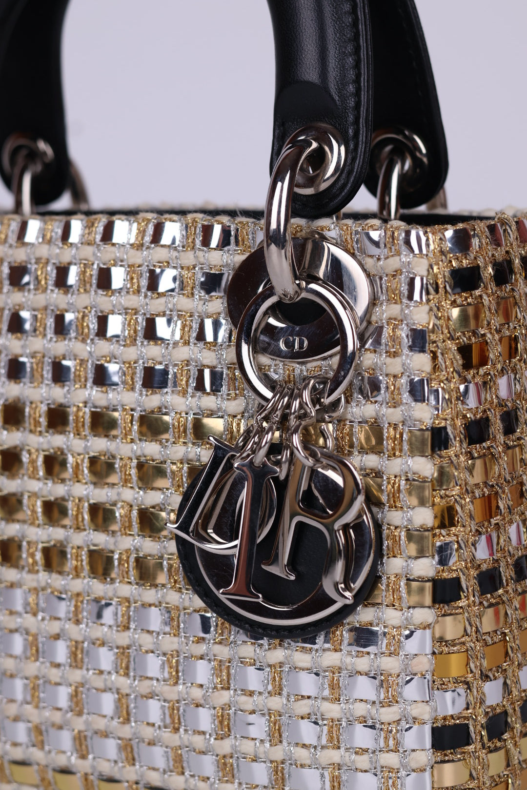 Lady Dior Mini Tweed Metallic