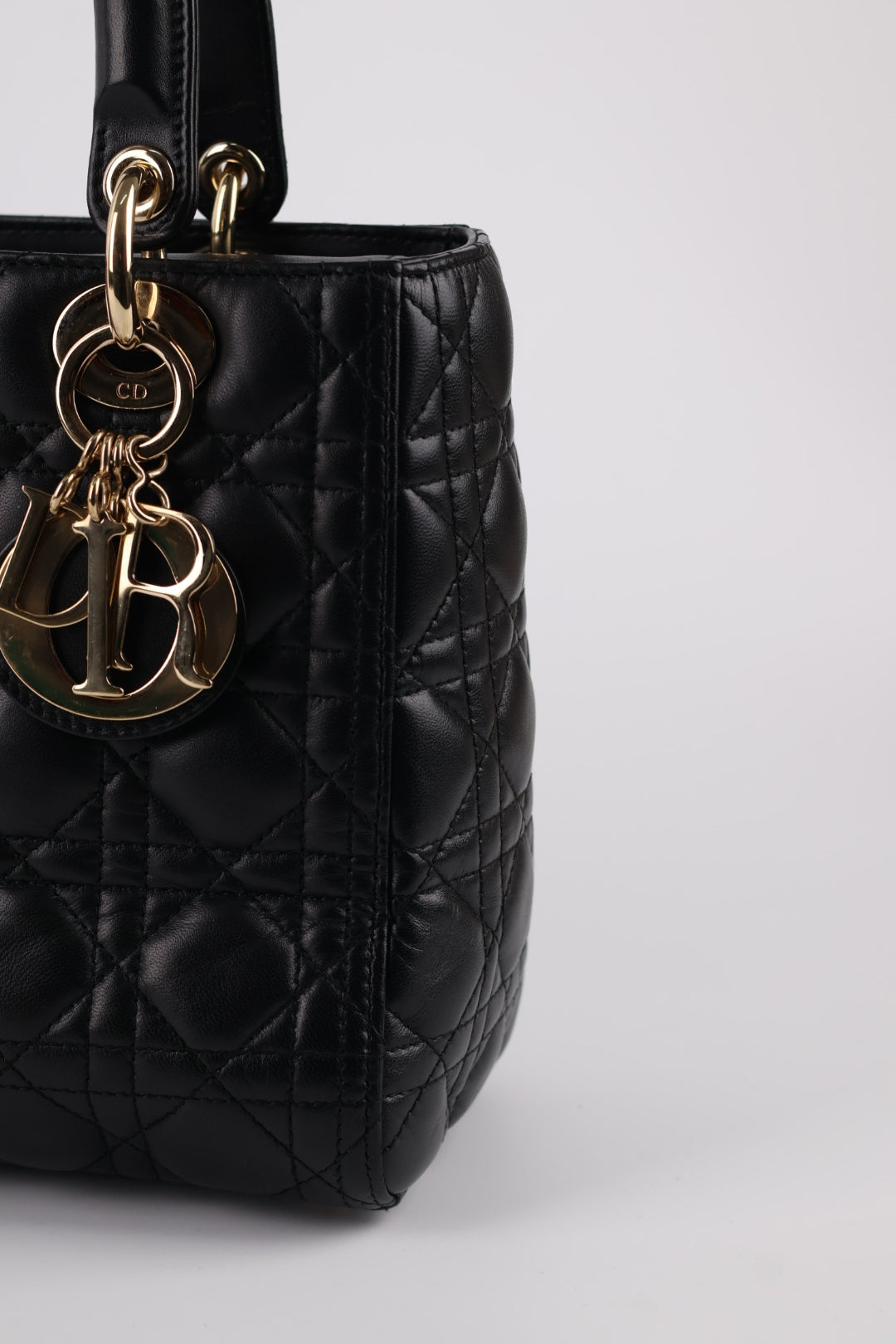Lady Dior Media in Pelle