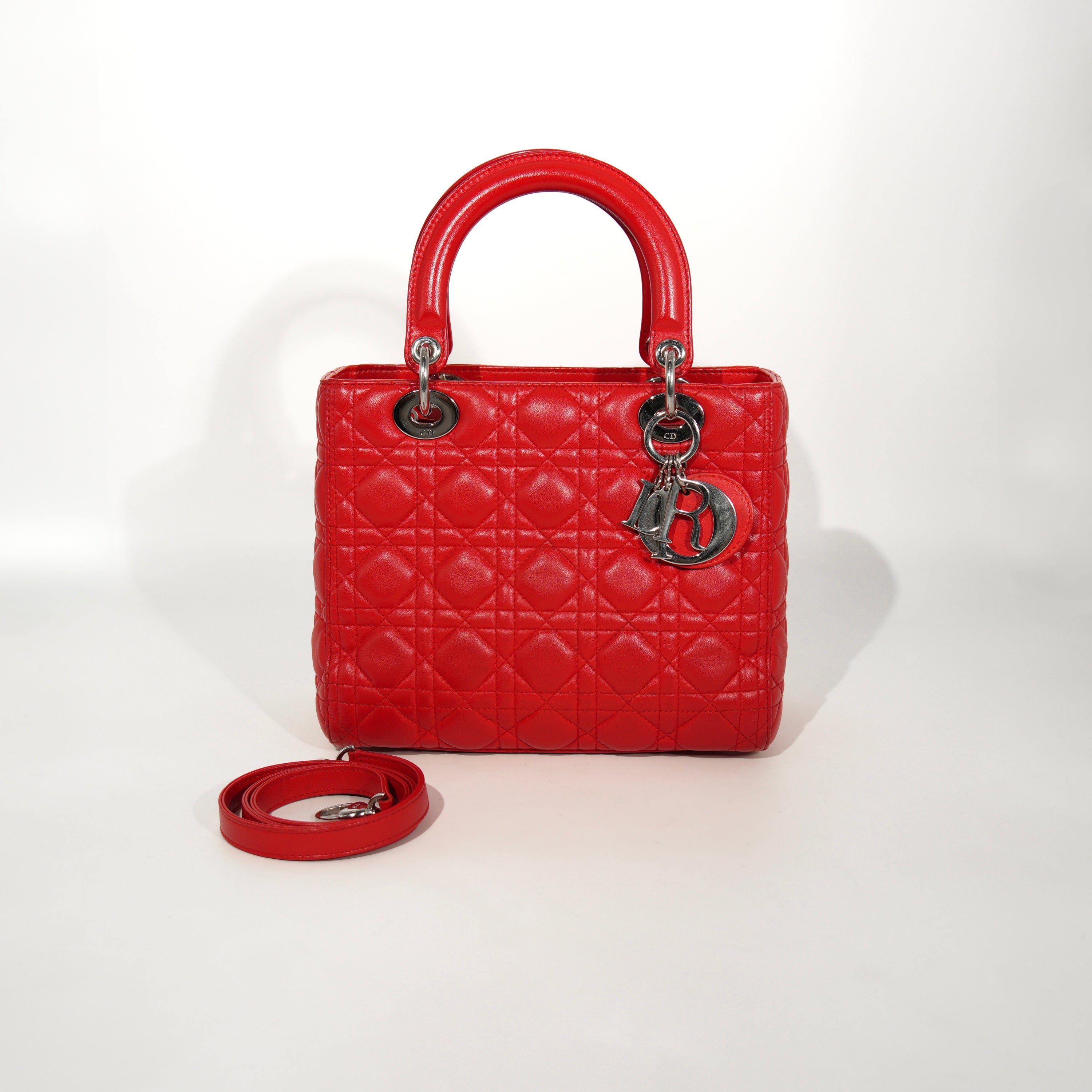 Lady Dior Media in Pelle