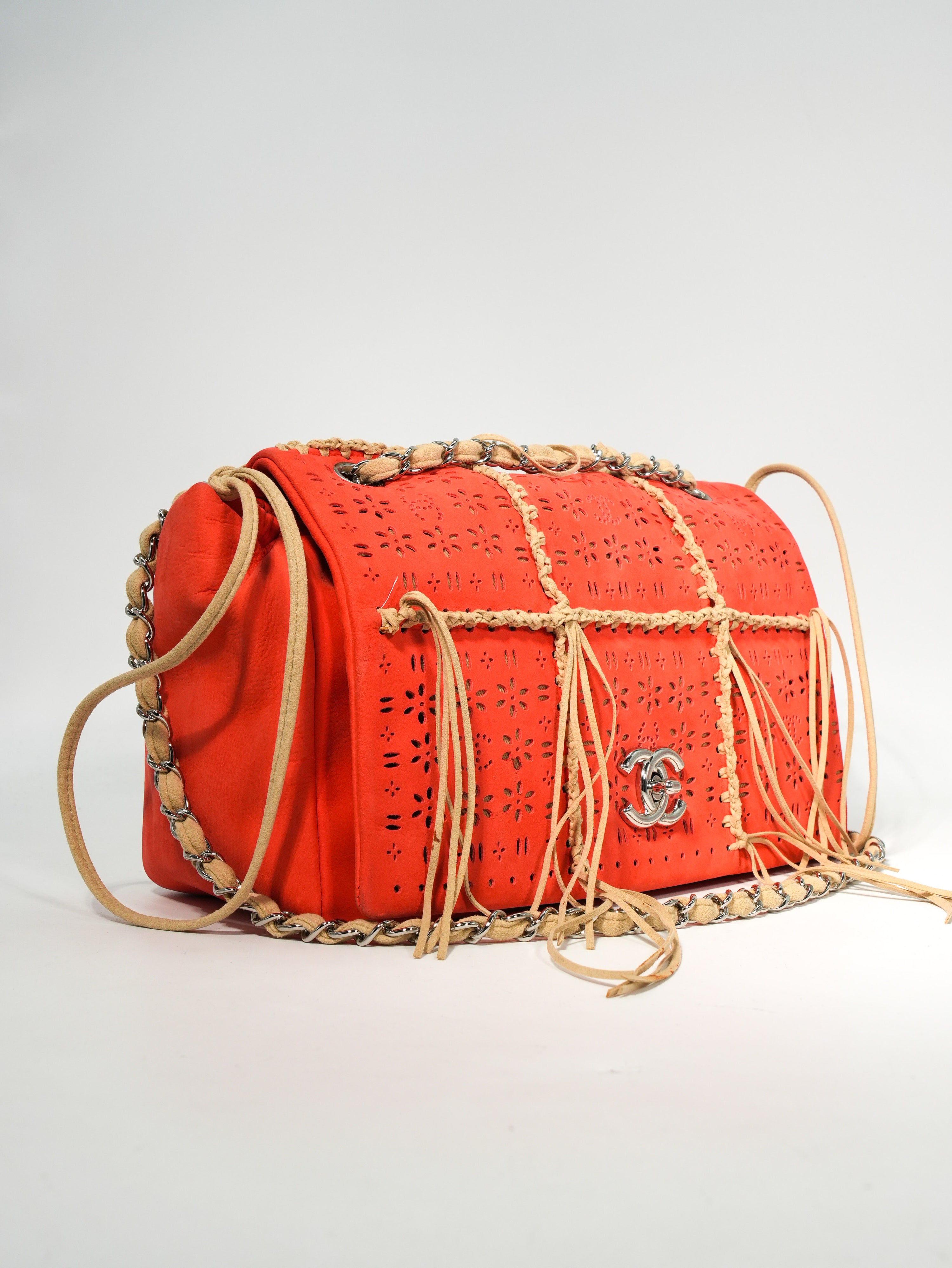 Chanel Fringe Flap Suede