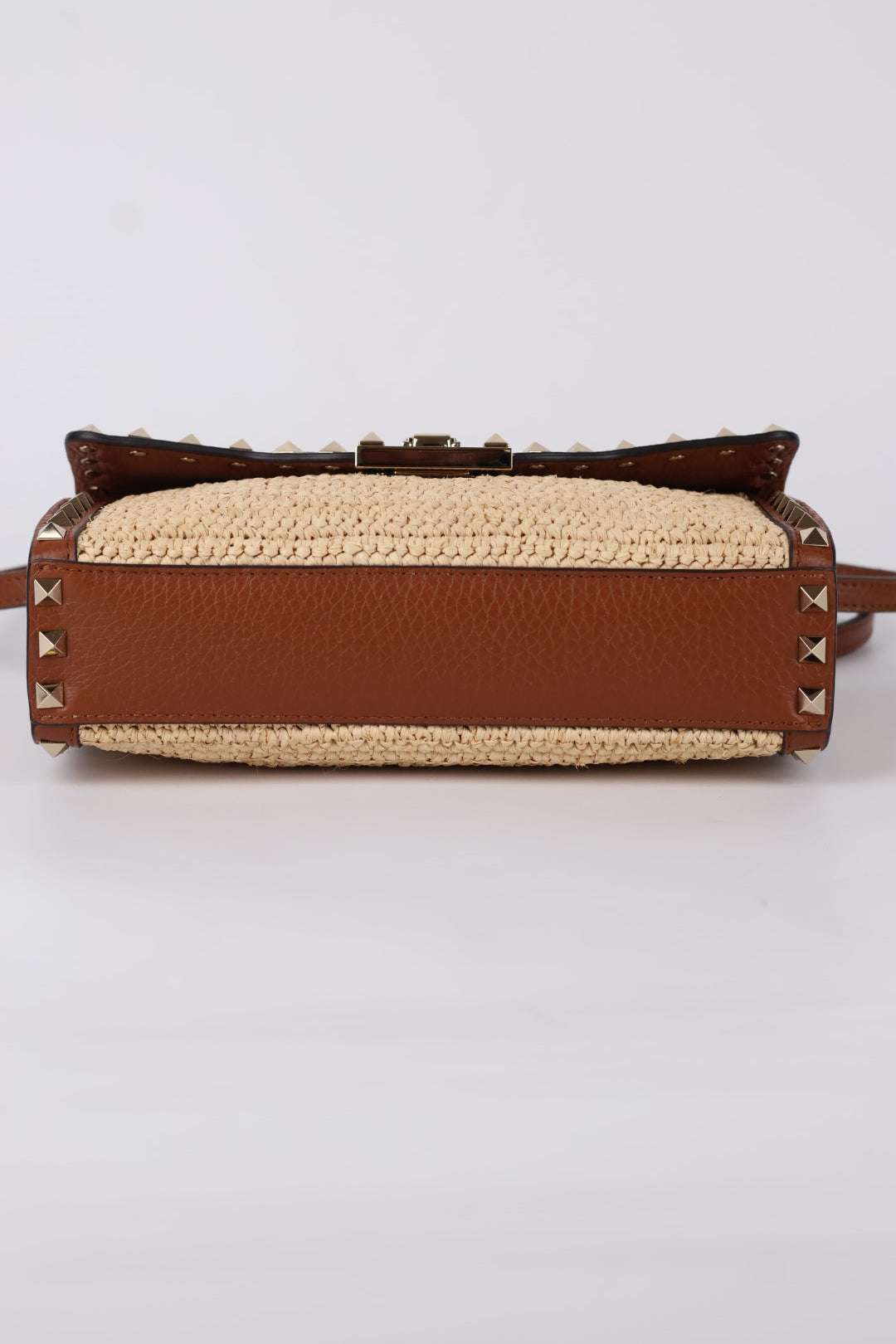 Valentino Rockstud Piccola a Tracolla Rafia