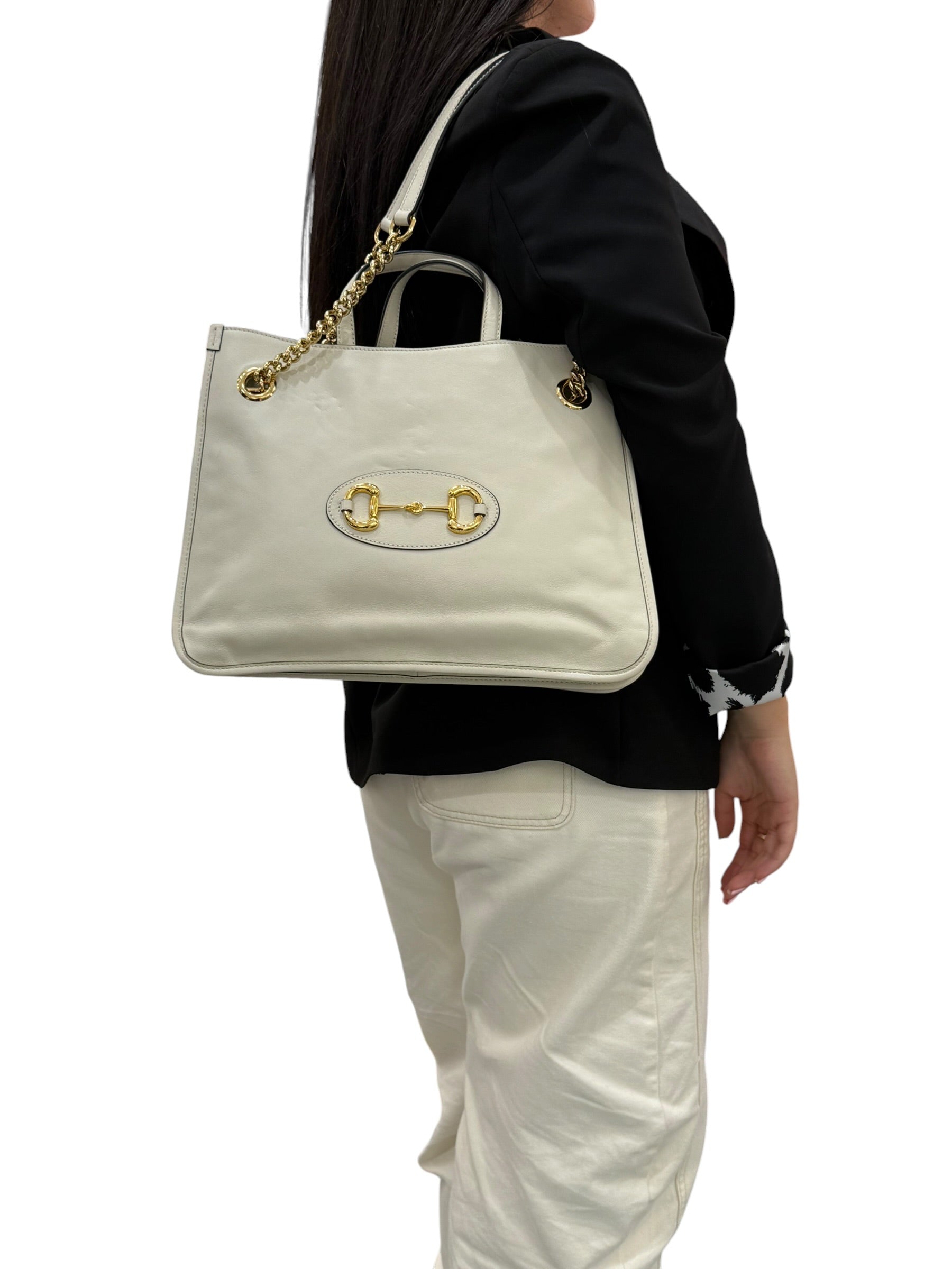 Gucci Horsebit Tote in Pelle
