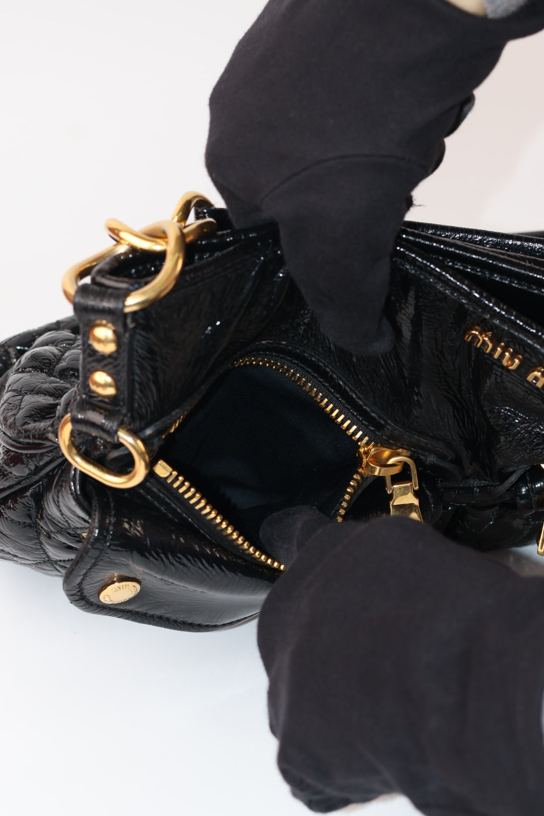 Miu Miu a Spalla in Pelle Verniciata