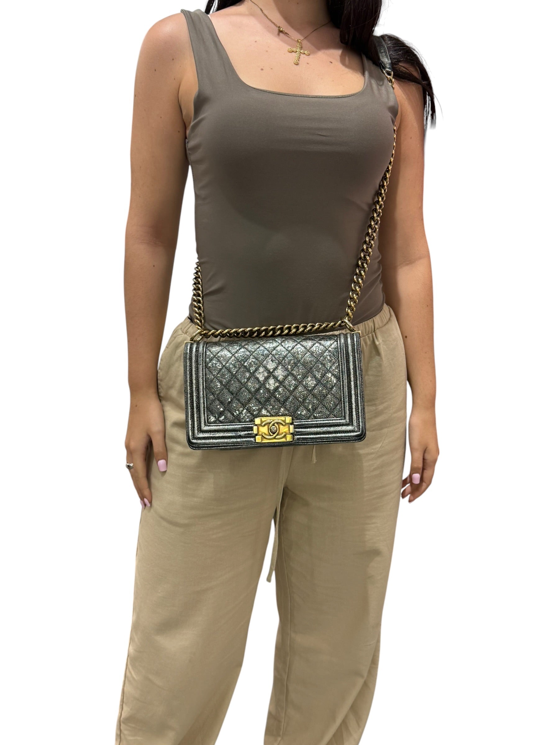 Chanel Boy Media Silver