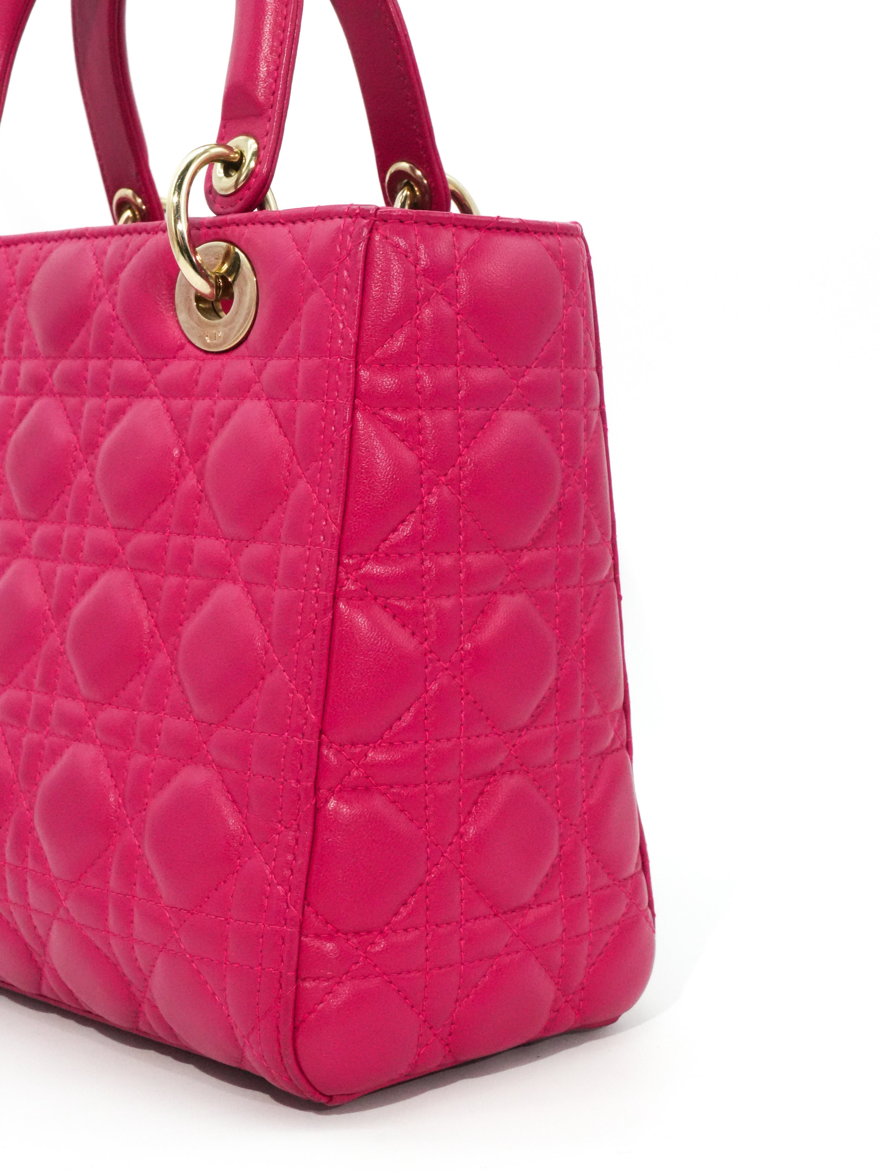 Lady Dior Media in Pelle