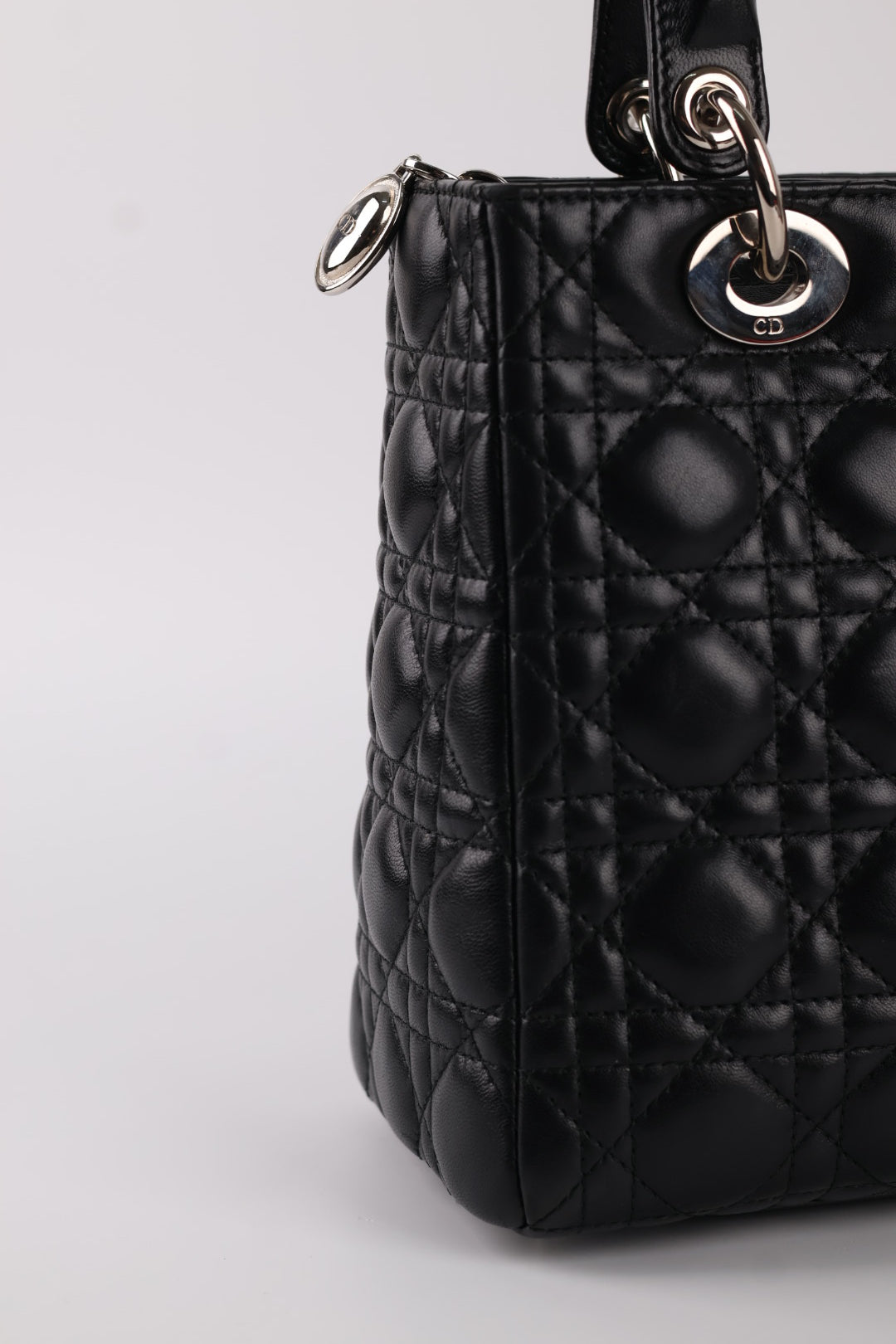 Lady Dior Media in Pelle