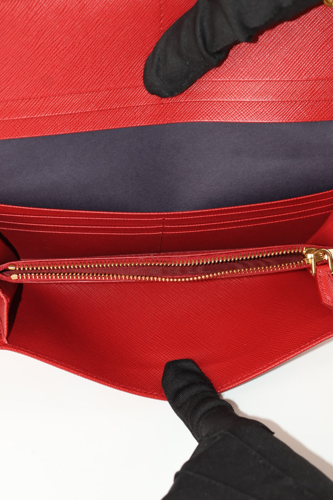 Prada Portafoglio Lungo in Pelle Saffiano