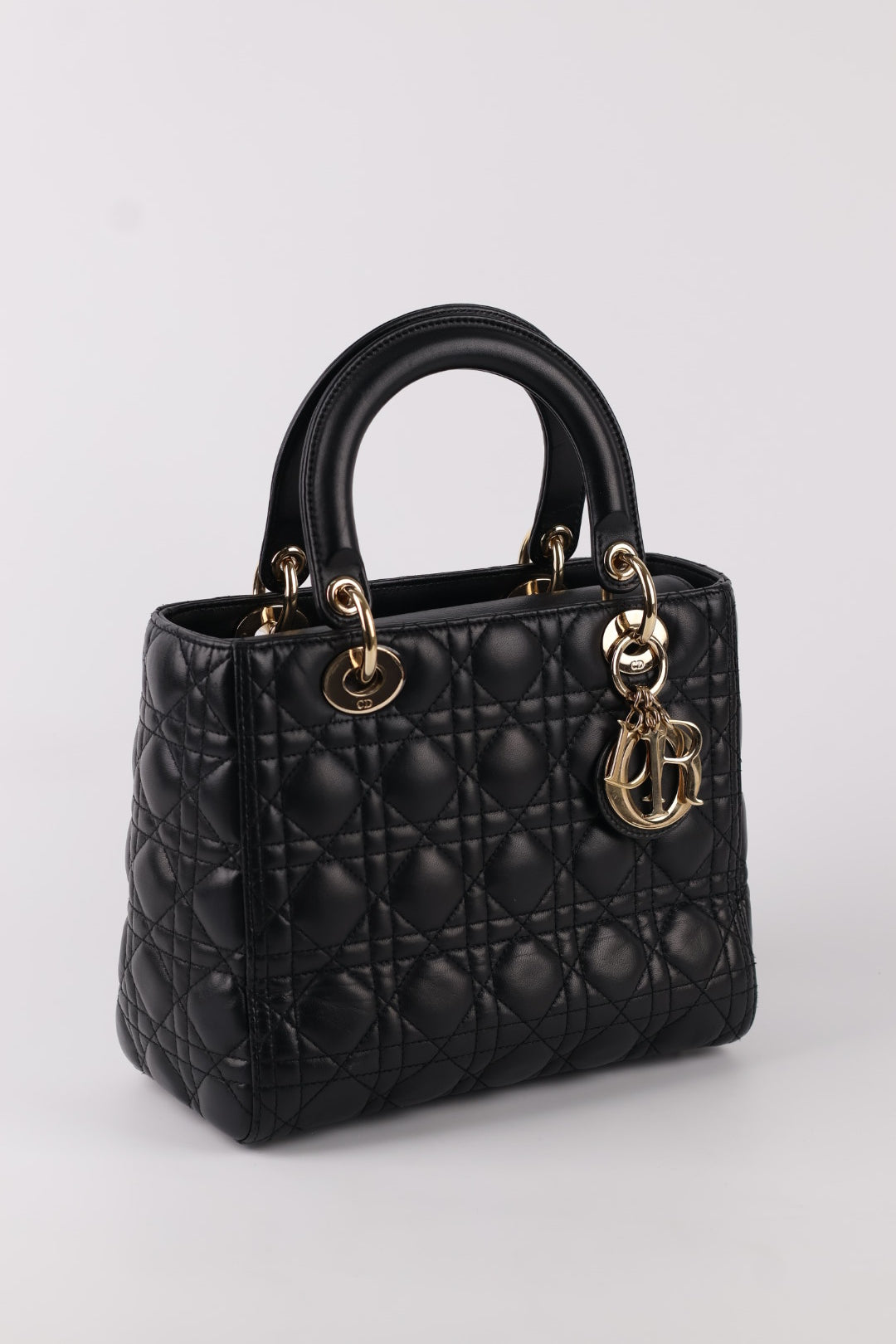 Lady Dior Media in Pelle