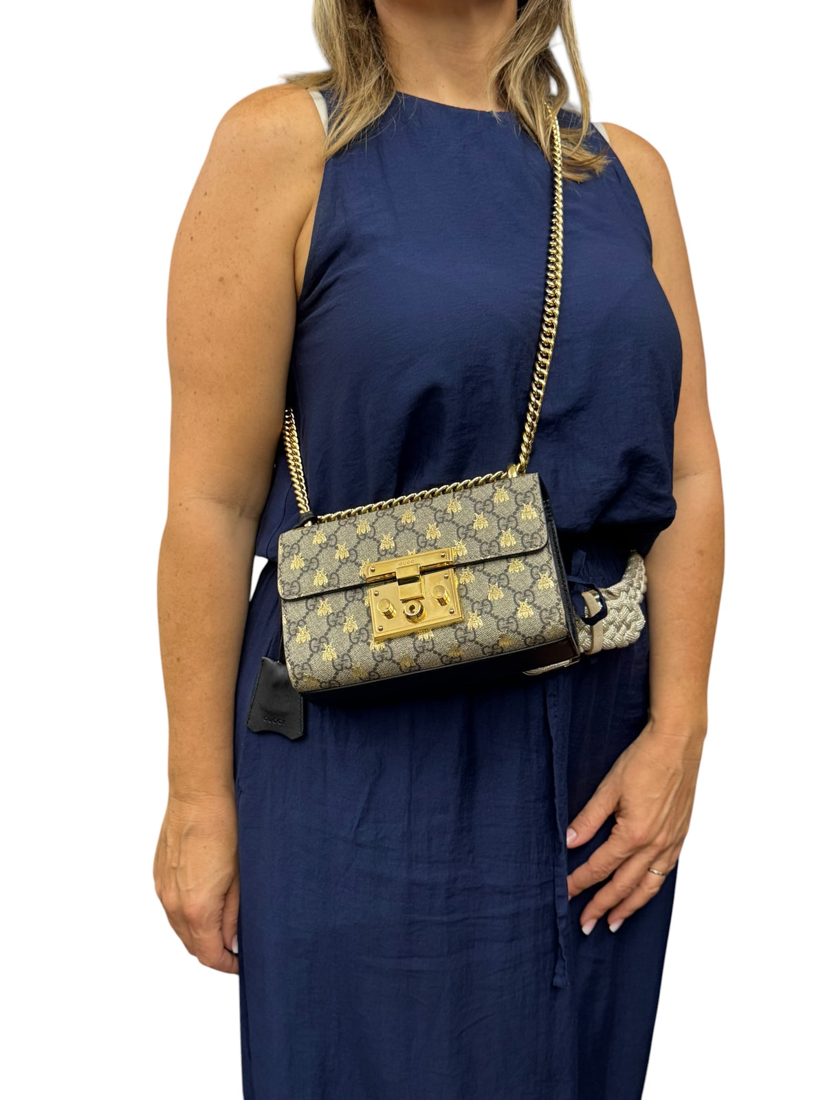Gucci Padlock Chain Bee GG Supreme