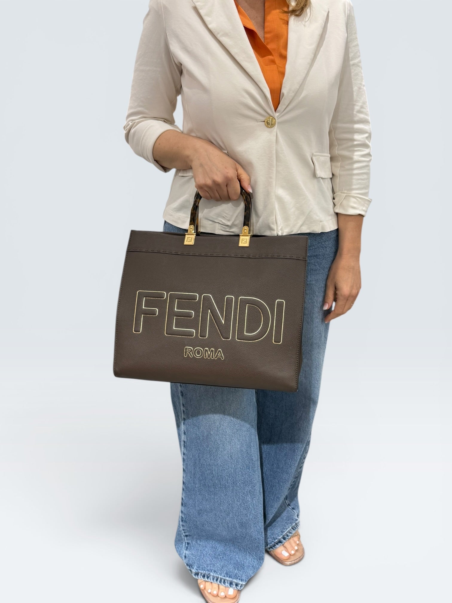 Fendi Sunshine Media in Pelle