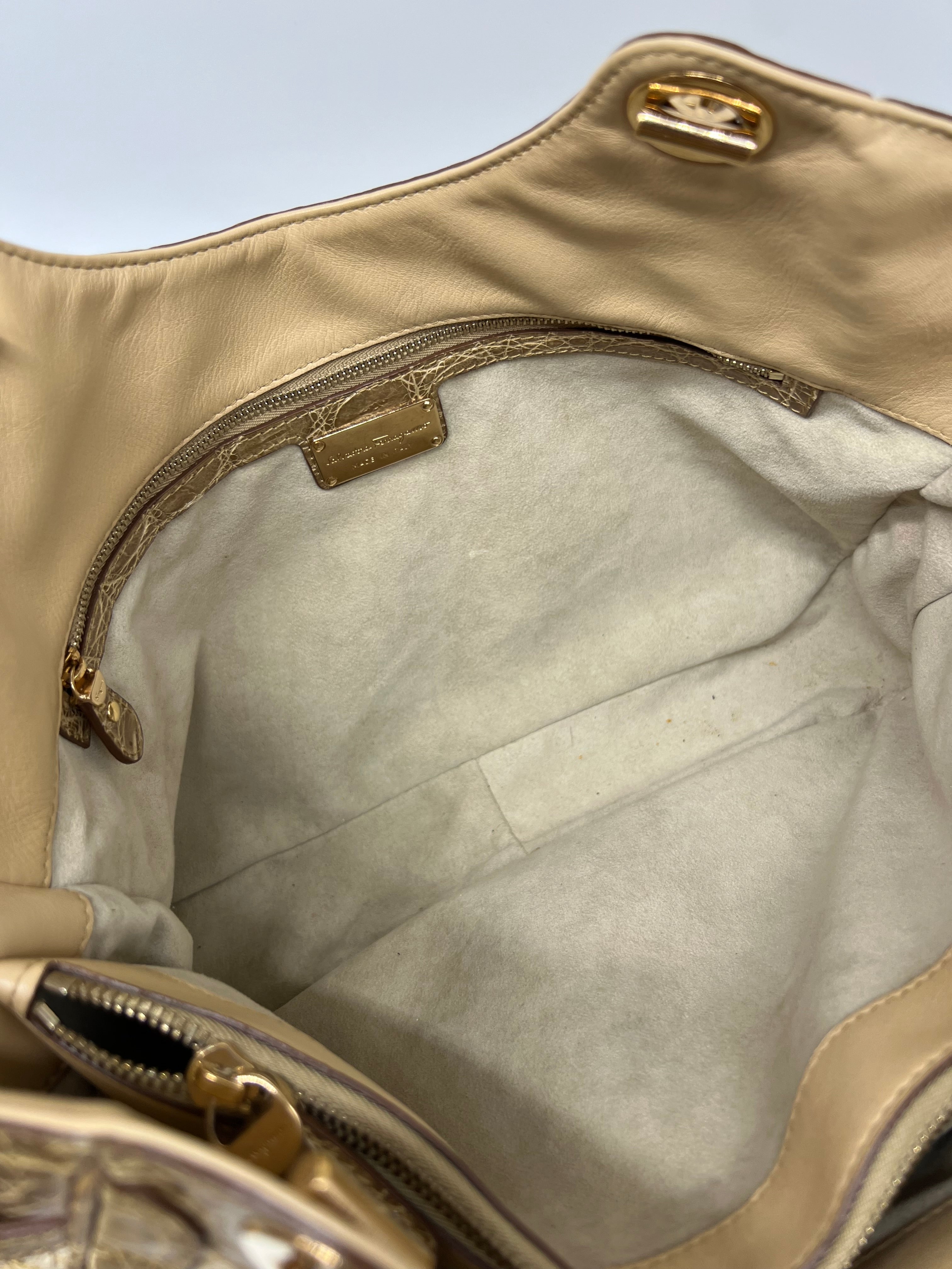 Ferragamo Tote Rafia e Coccodrillo