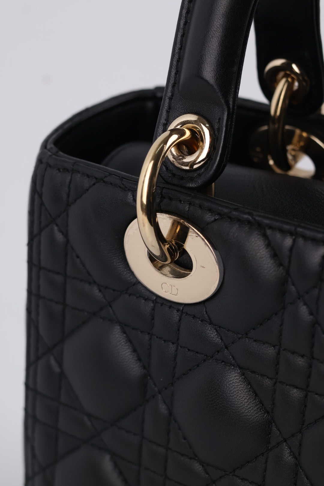 Lady Dior Media in Pelle