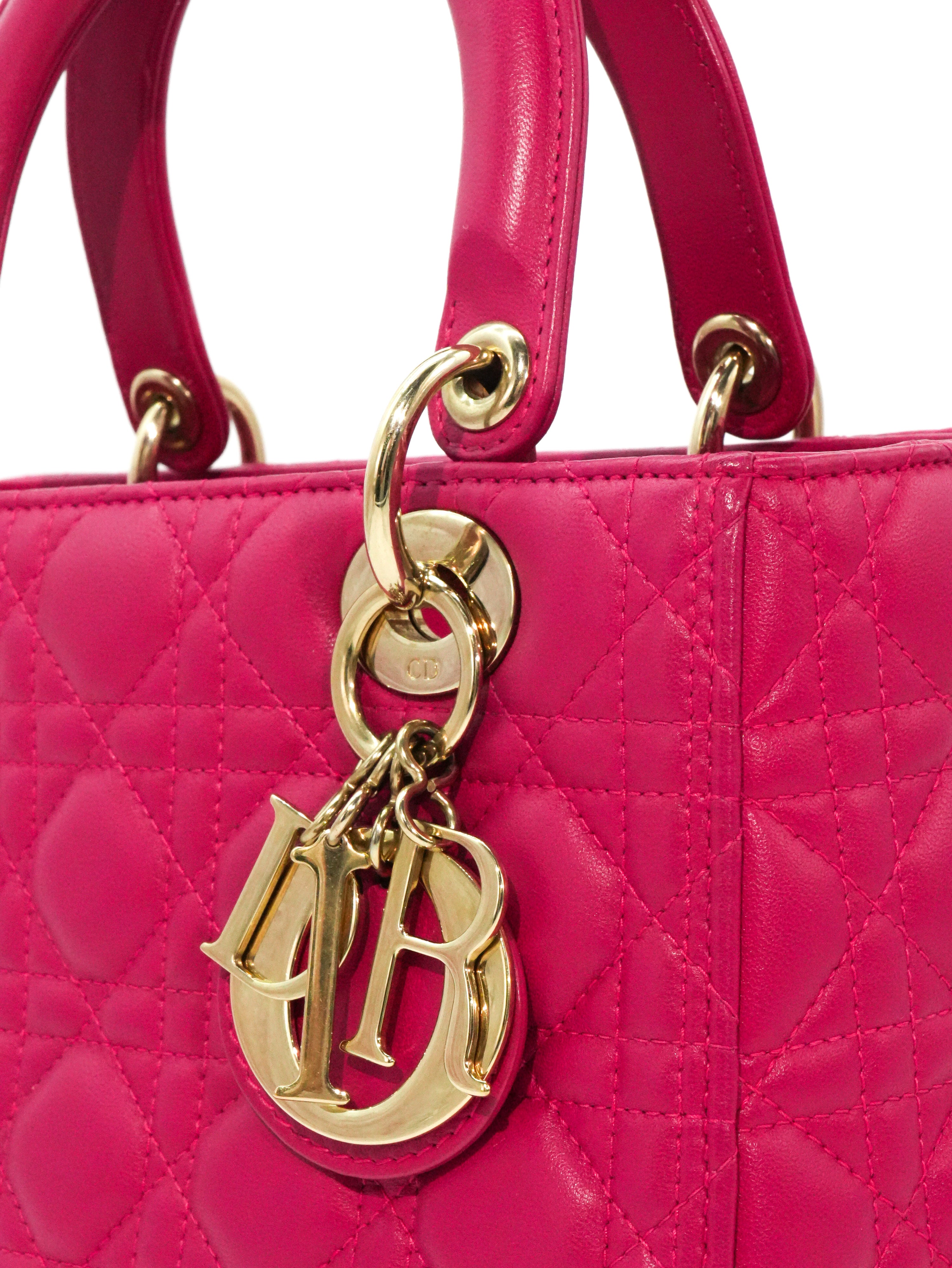 Lady Dior Media in Pelle