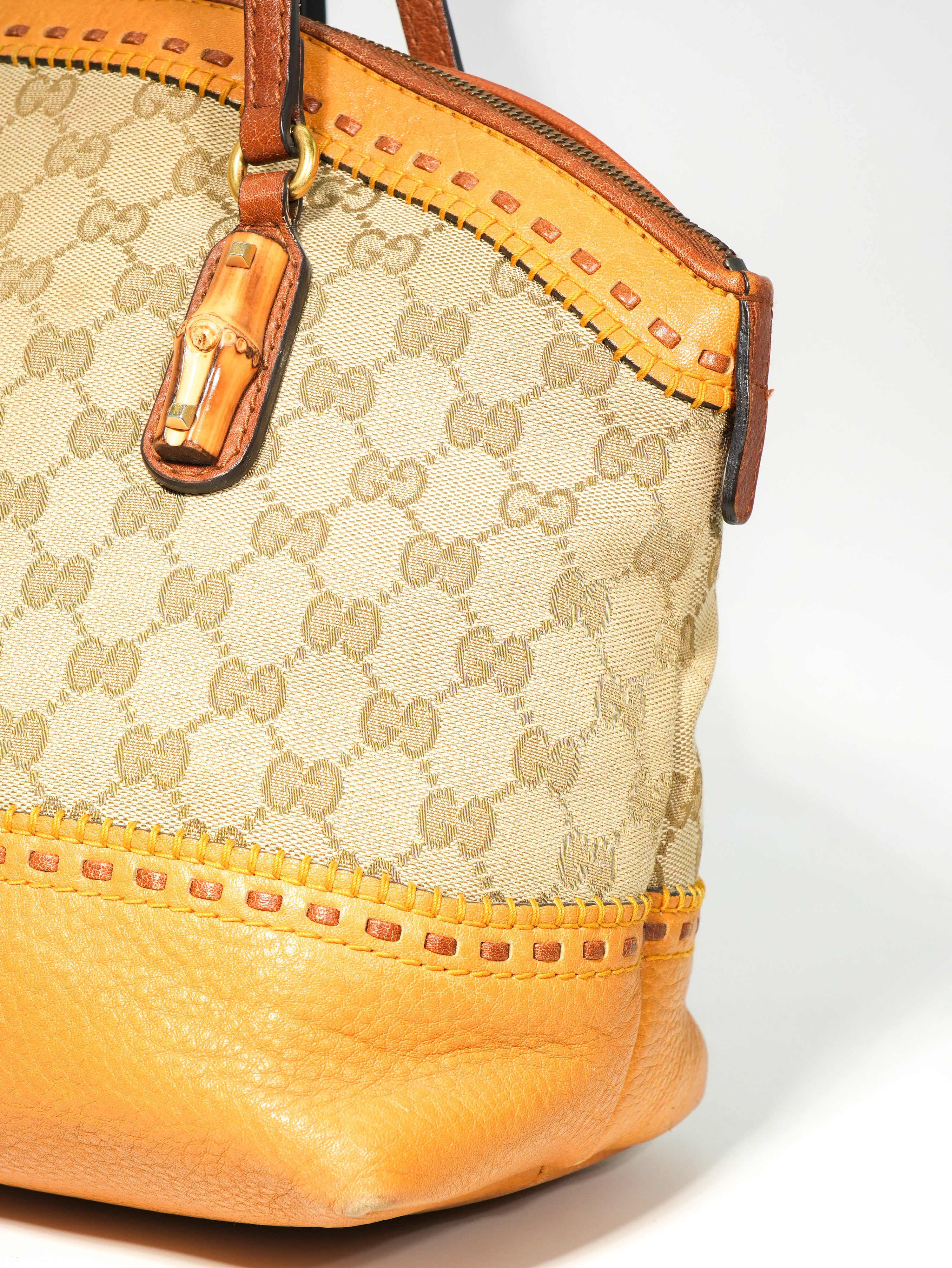 Gucci Tote Bamboo GG Wave