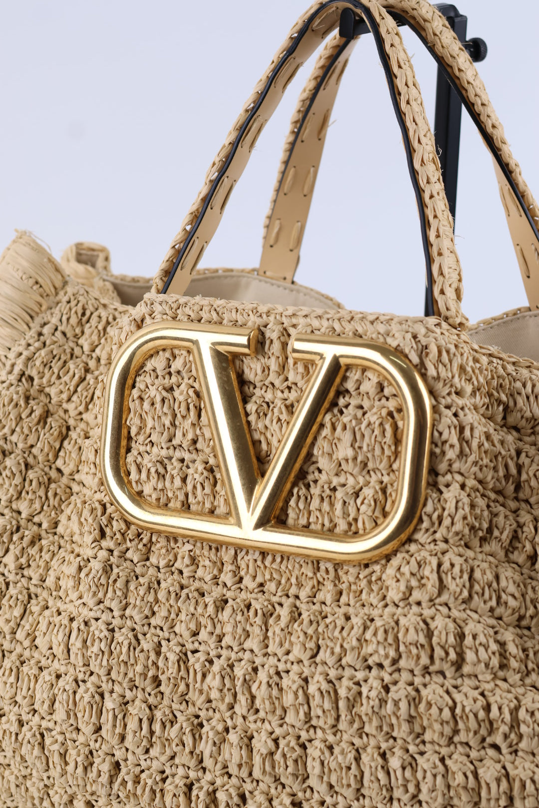 Valentino Tote V Logo Rafia