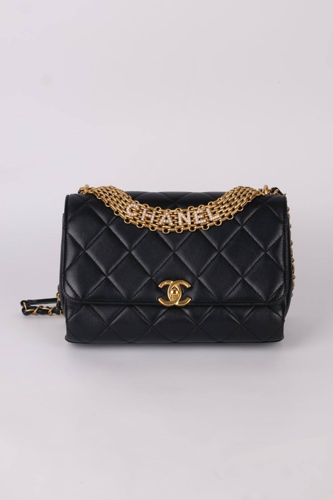 Chanel Classic Flap Crystal Lettering