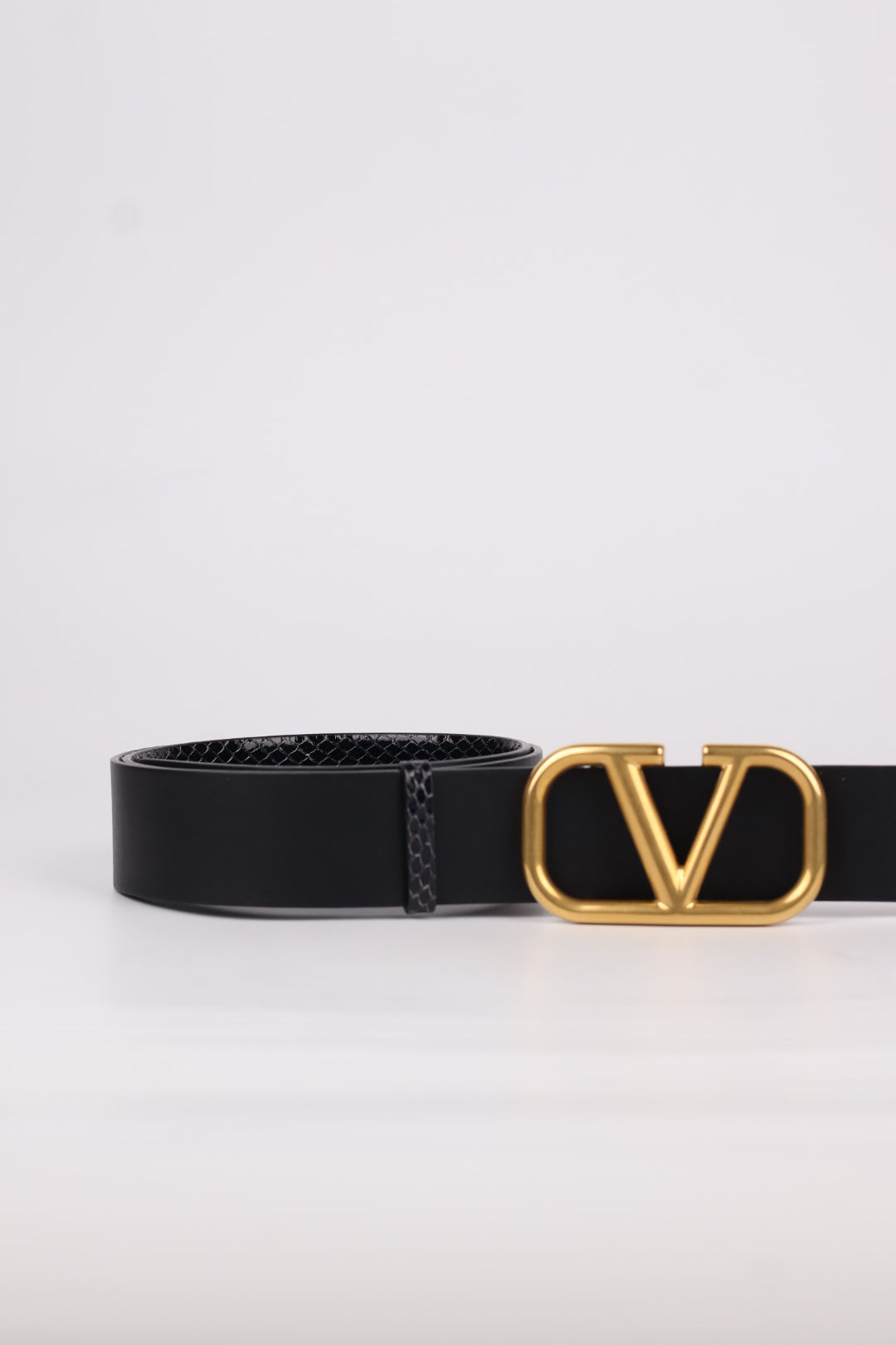 Valentino Cintura V Logo Pitone Reversibile