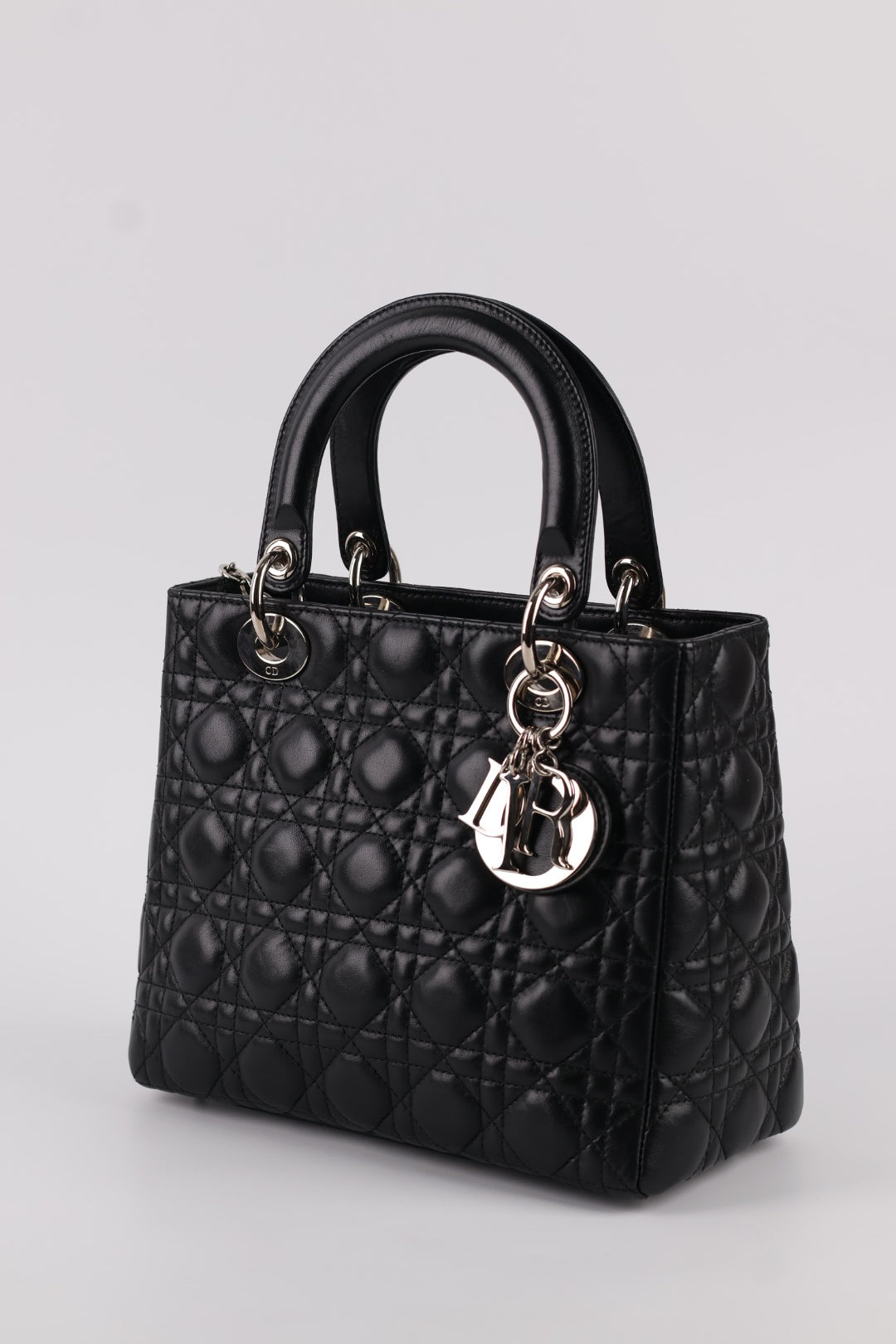 Lady Dior Media in Pelle