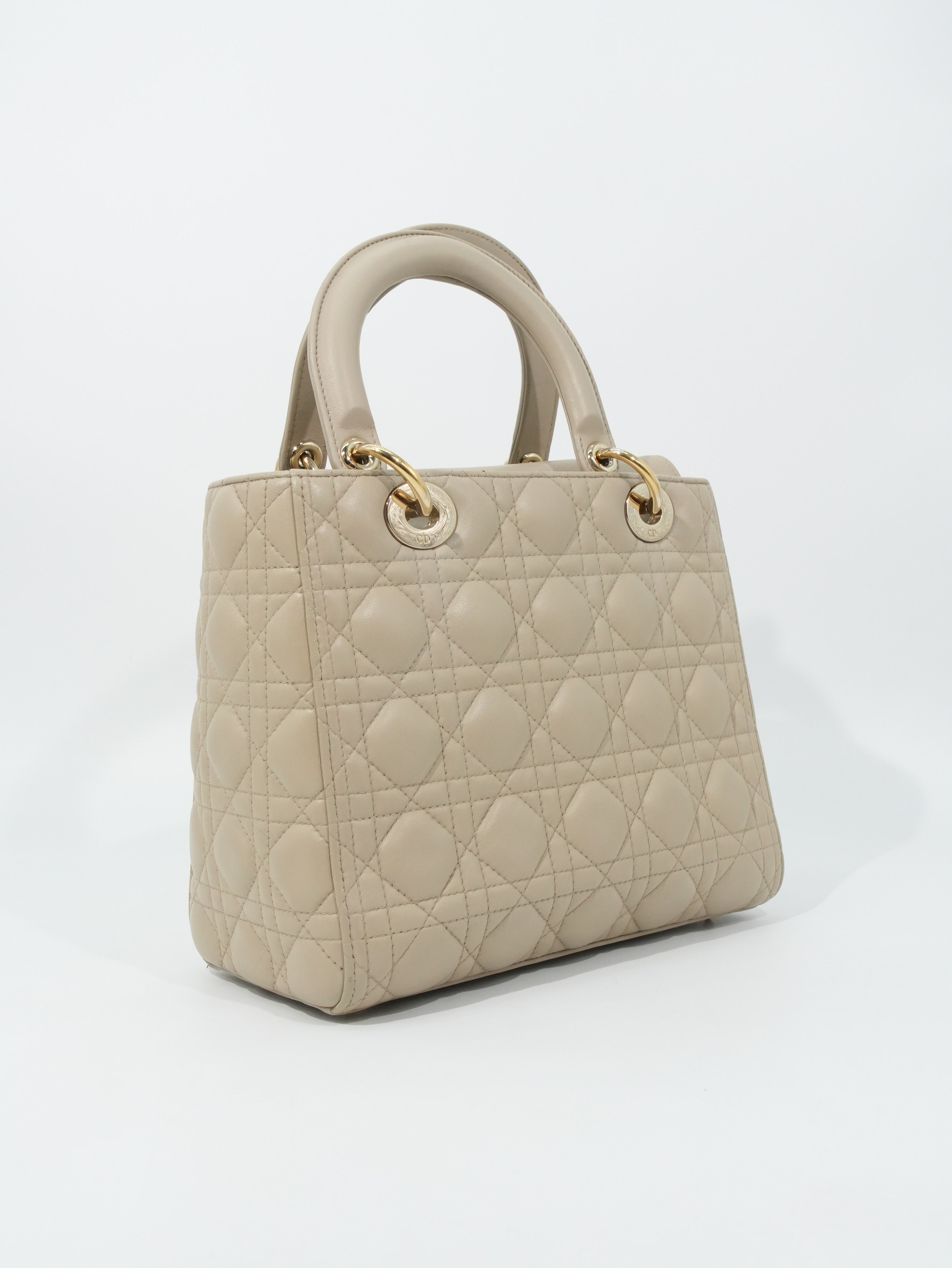 Lady Dior Media in Pelle