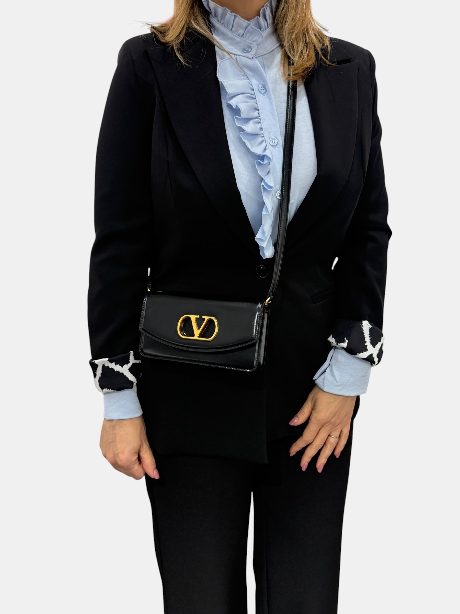 Valentino Clutch Vain in Pelle