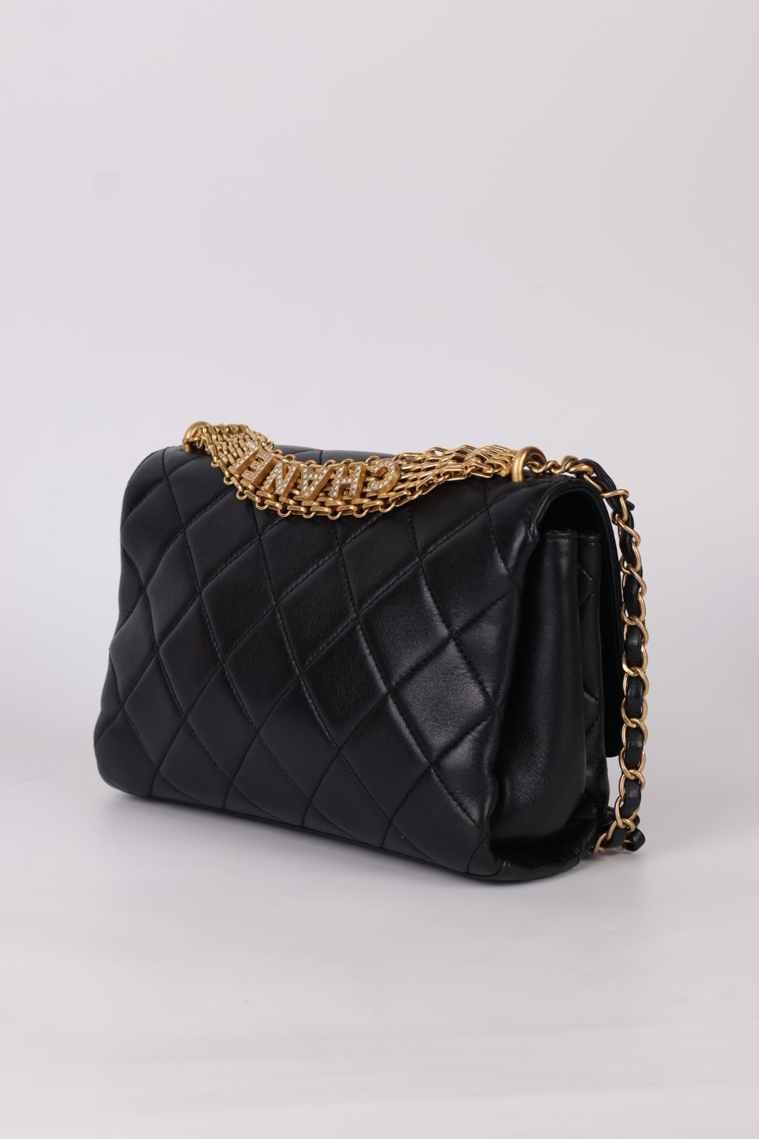 Chanel Classic Flap Crystal Lettering