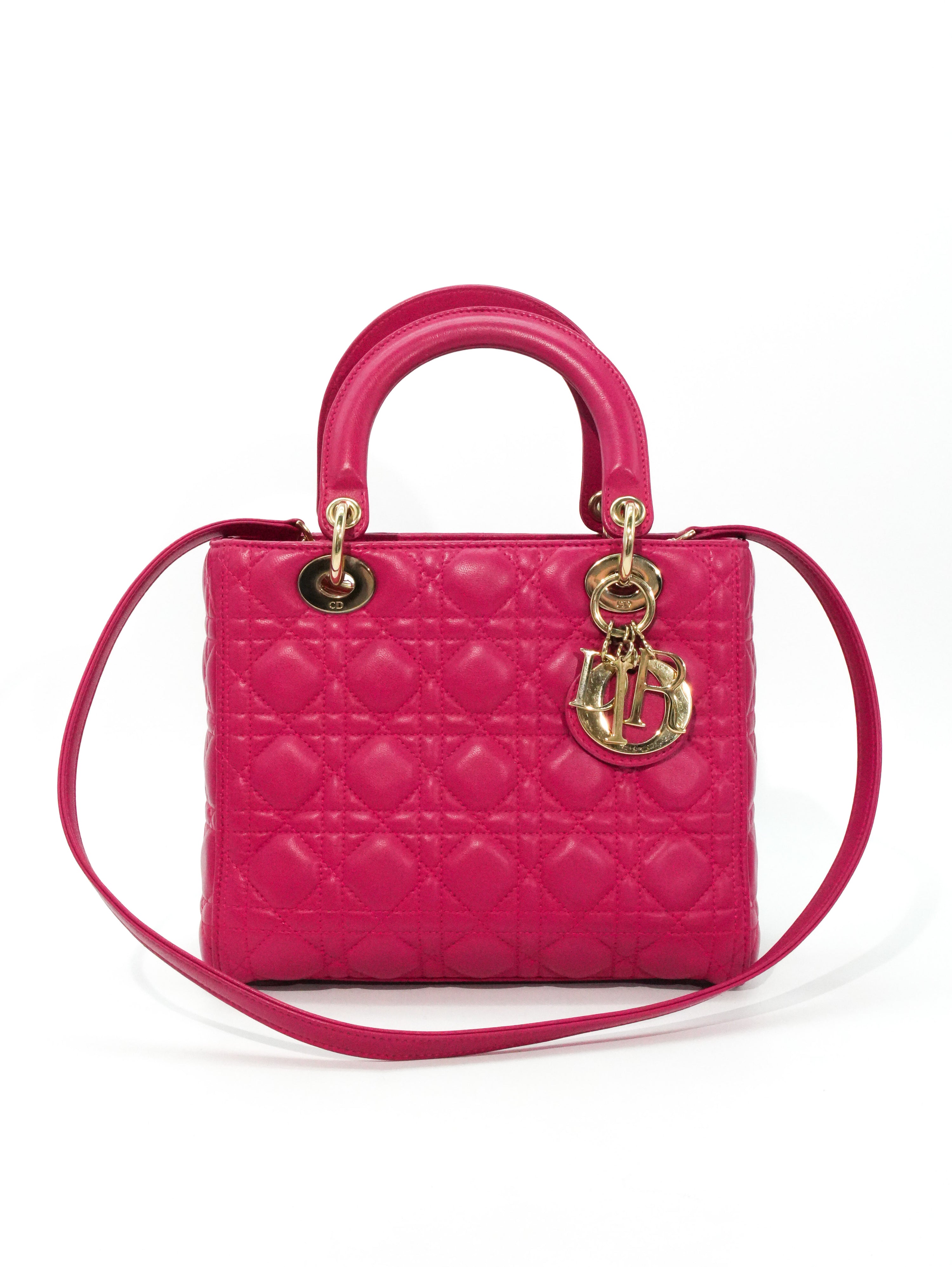 Lady Dior Media in Pelle