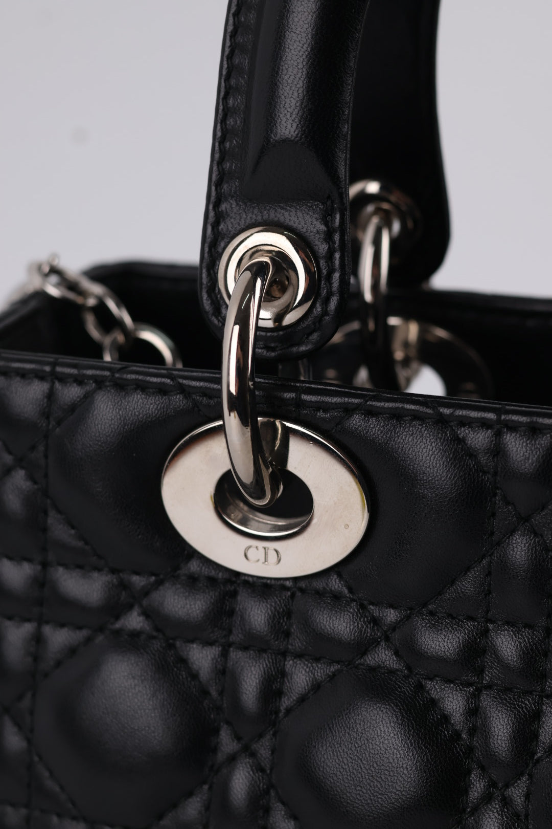 Lady Dior Media in Pelle
