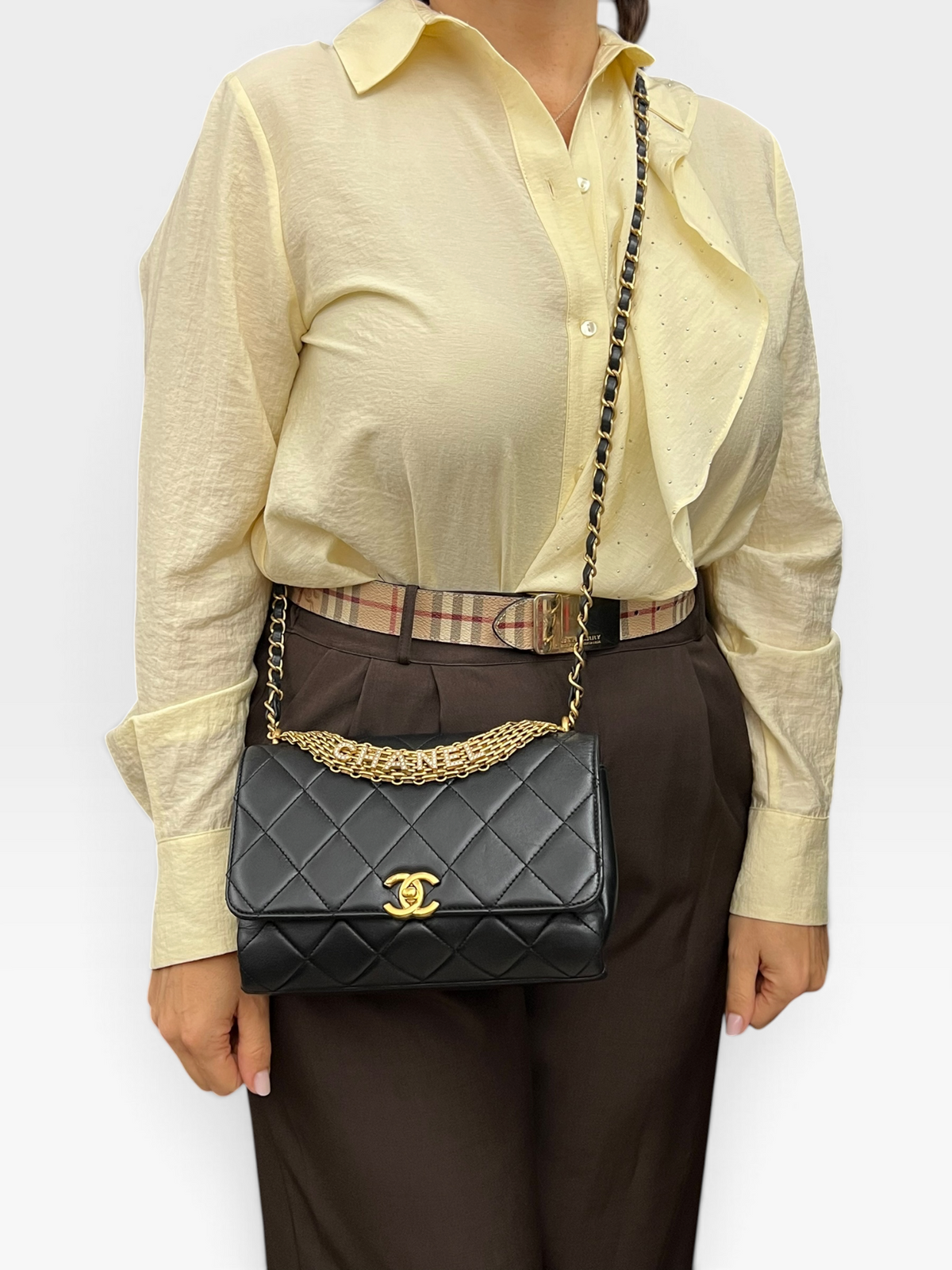 Chanel Classic Flap Crystal Lettering