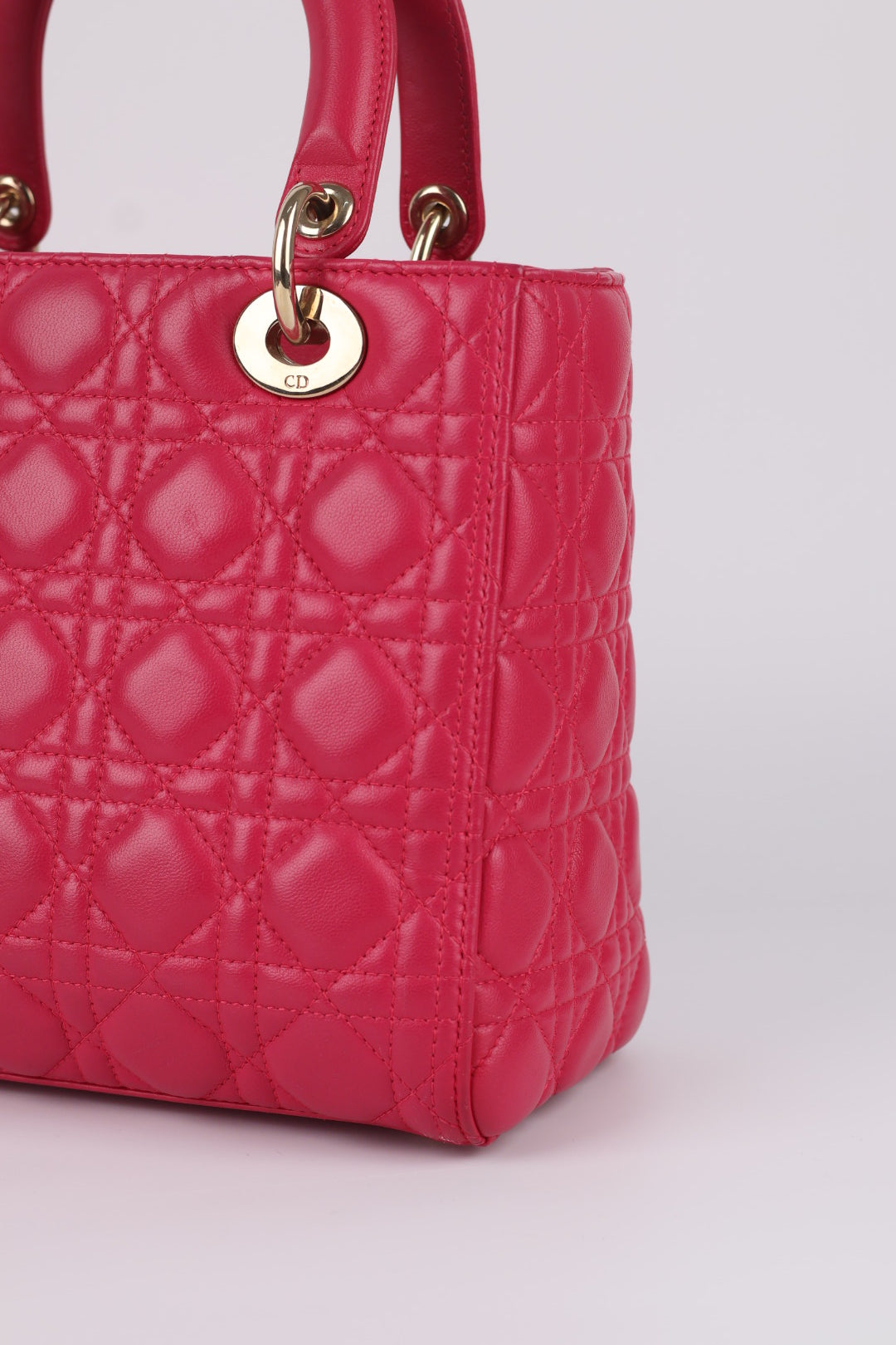 Lady Dior Media in Pelle