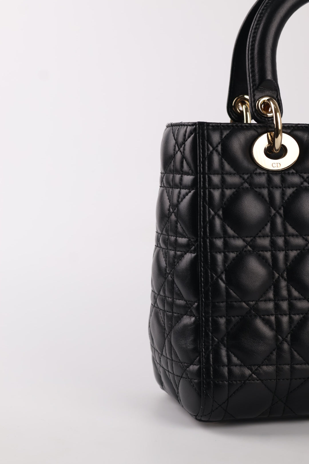 Lady Dior Media in Pelle