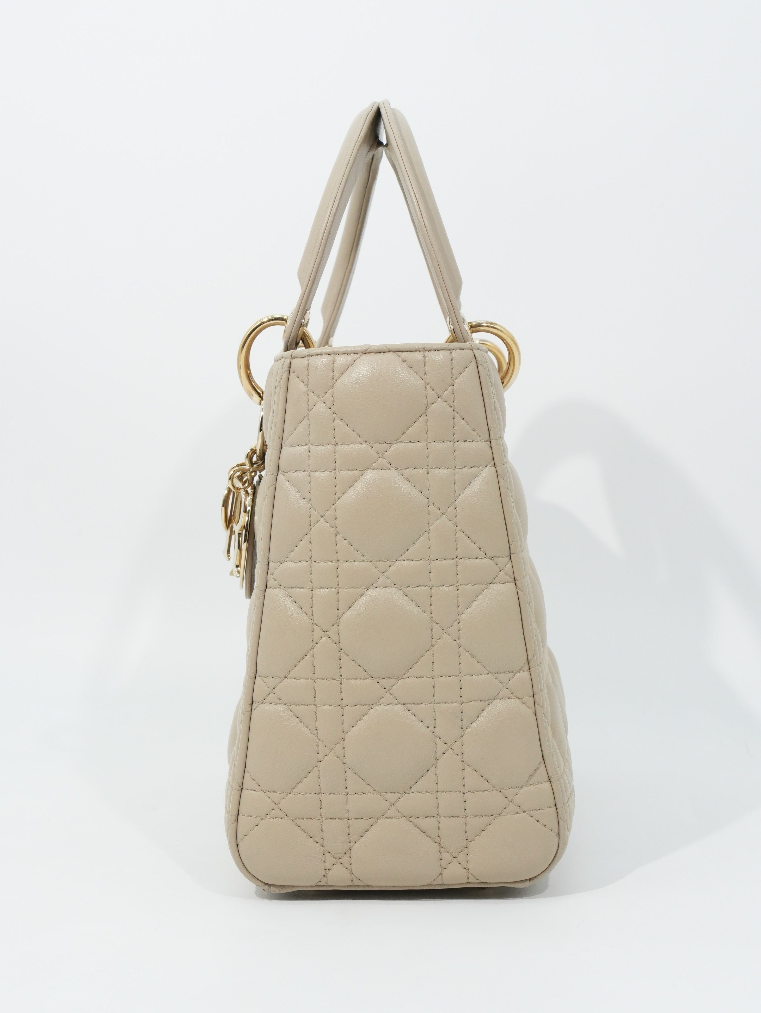 Lady Dior Media in Pelle