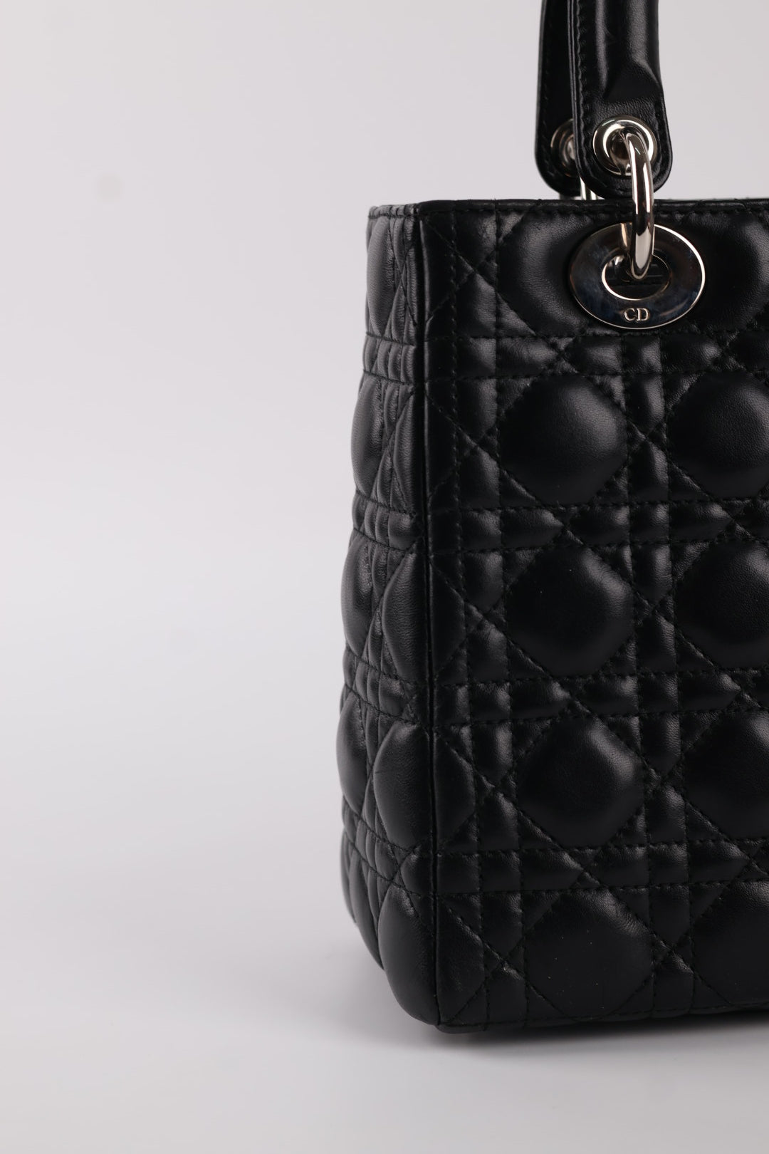 Lady Dior Media in Pelle