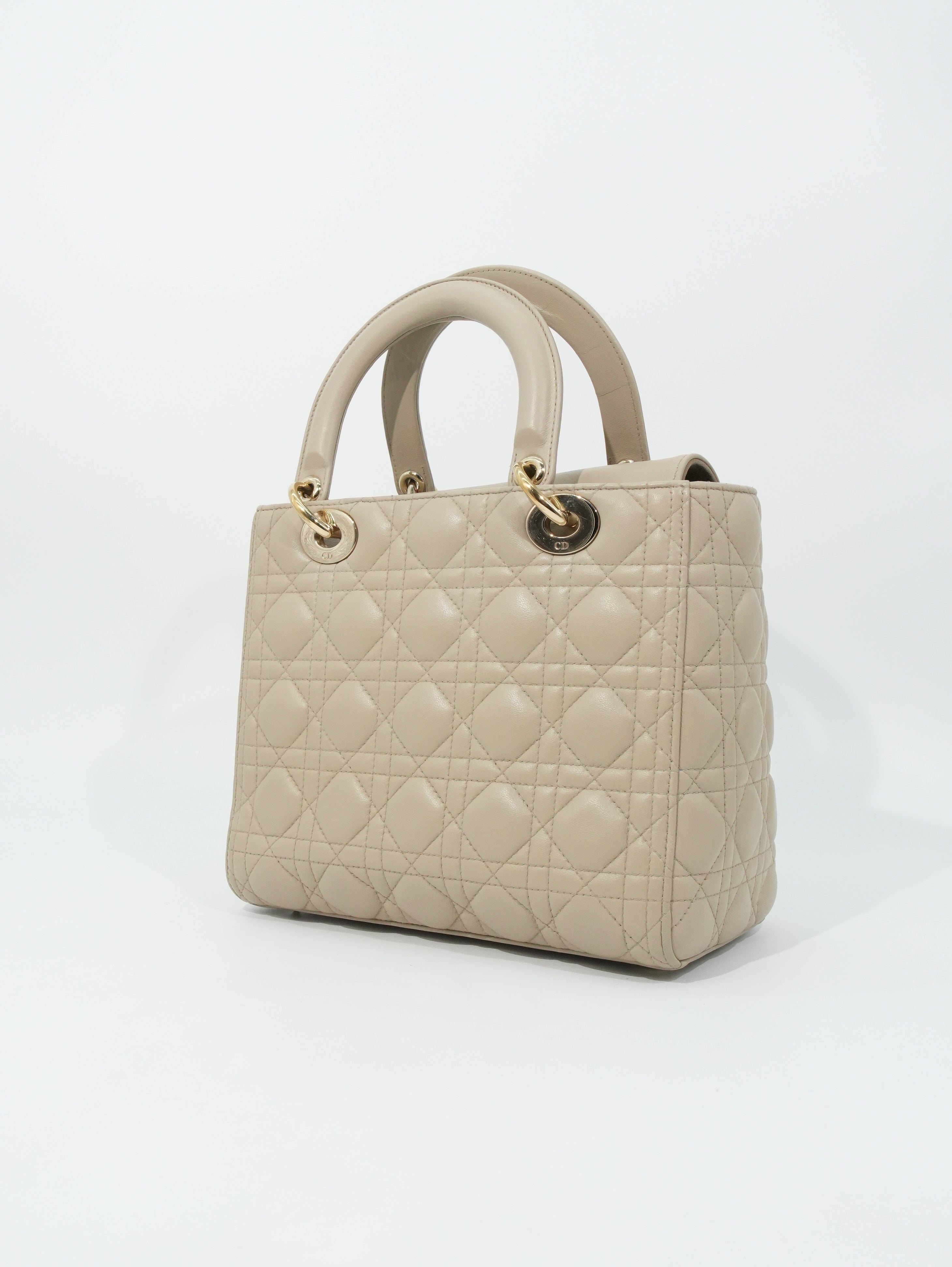 Lady Dior Media in Pelle