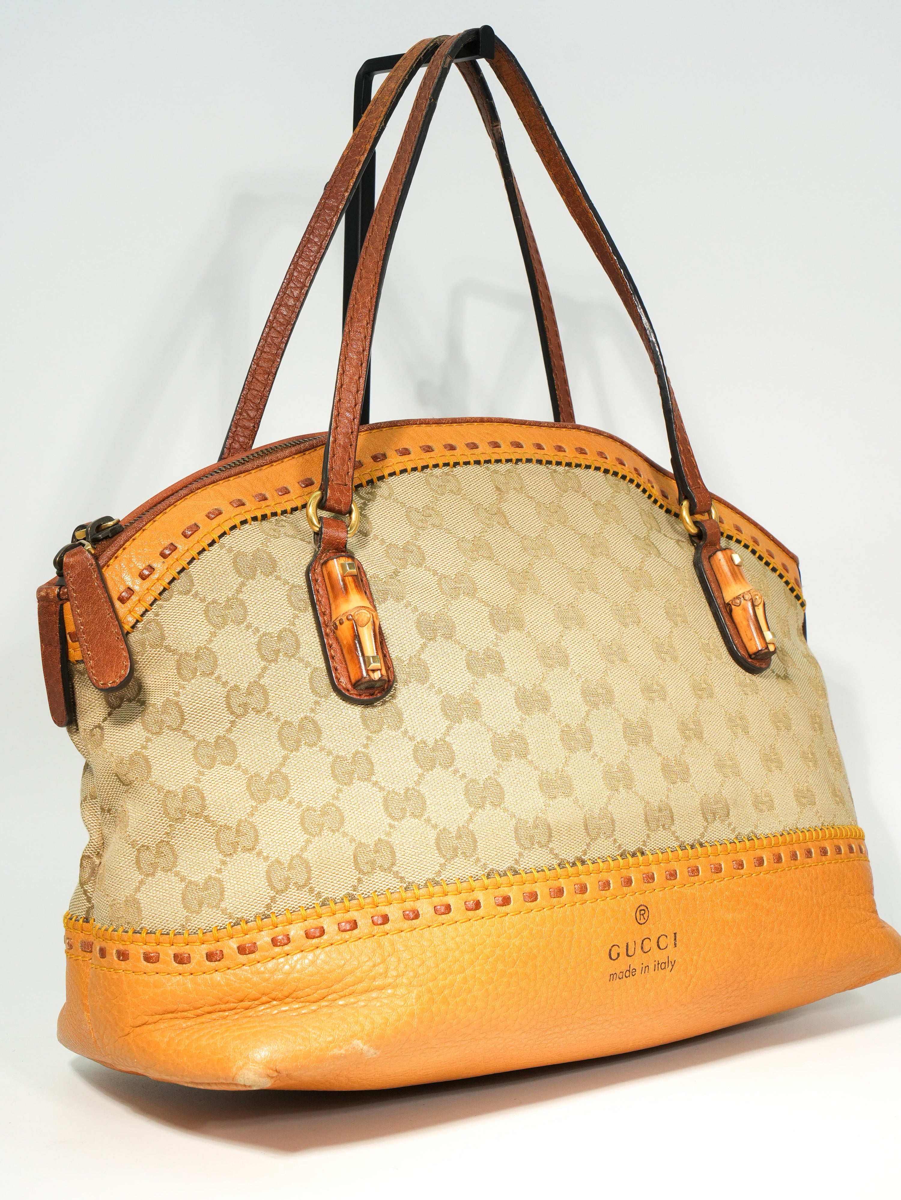 Gucci Tote Bamboo GG Wave