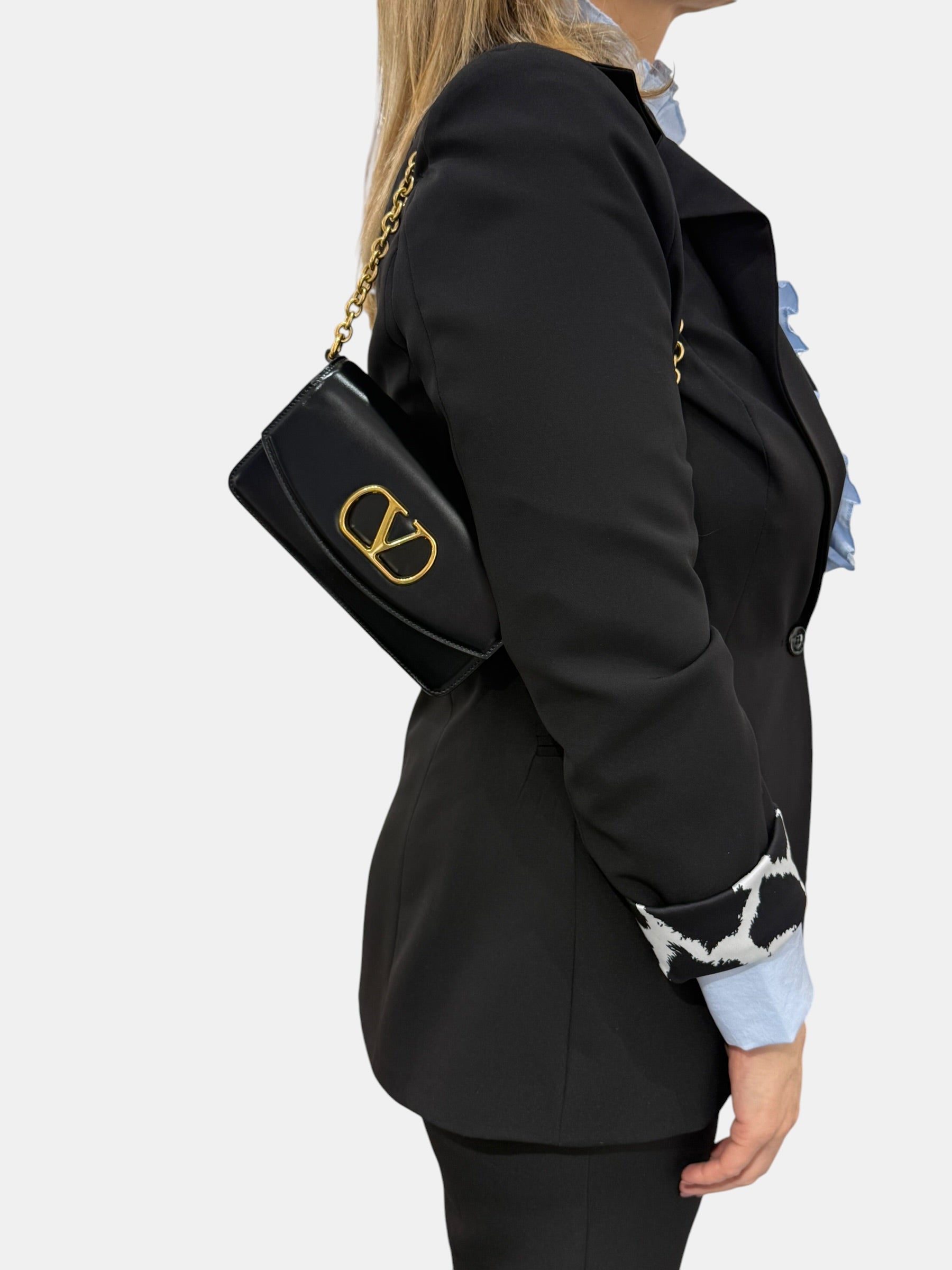 Valentino Clutch Vain in Pelle