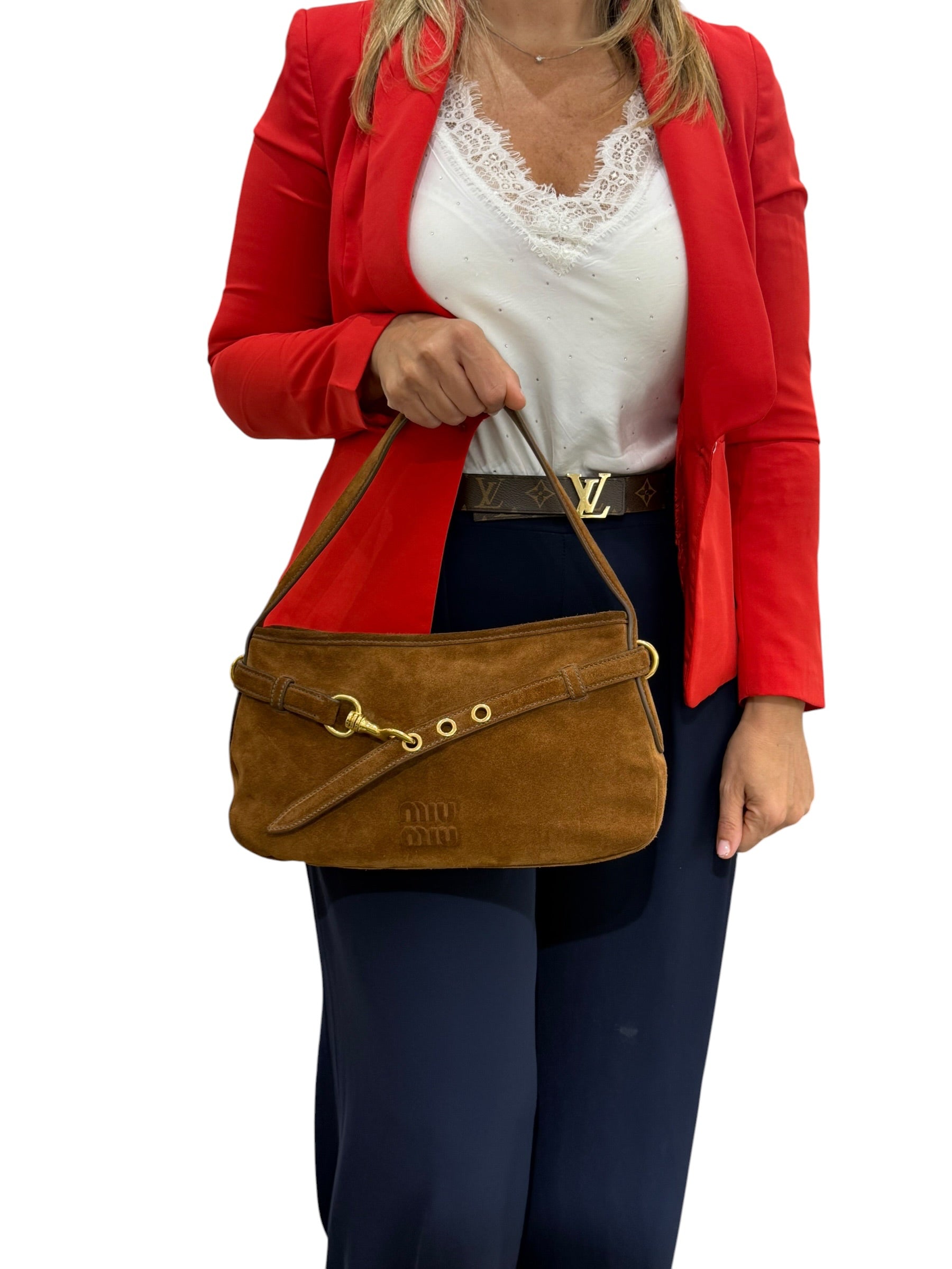 Miu Miu Adventure a Spalla Suede