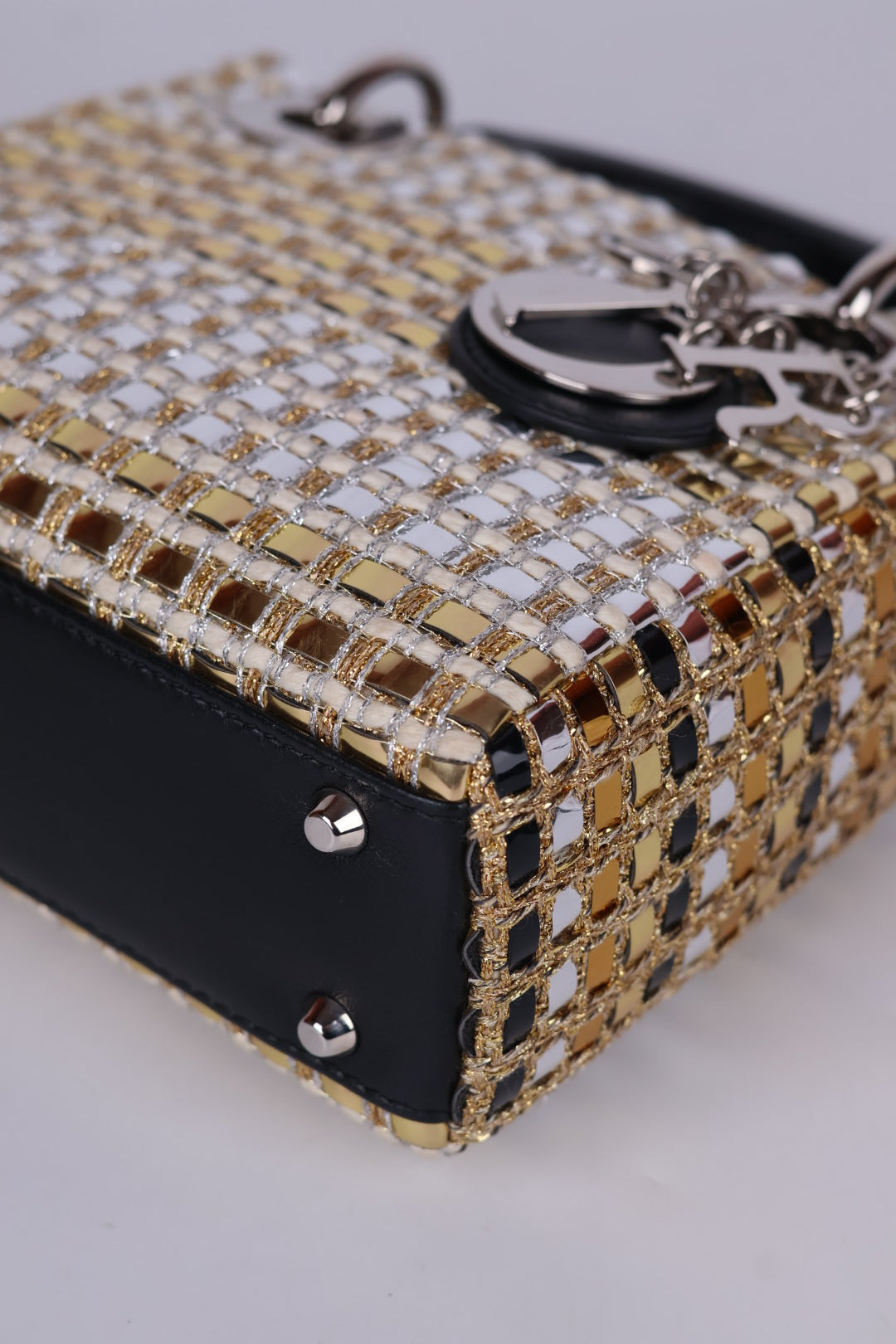 Lady Dior Mini Tweed Metallic