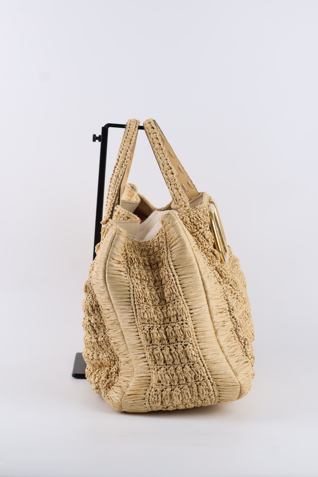 Valentino Tote V Logo Rafia